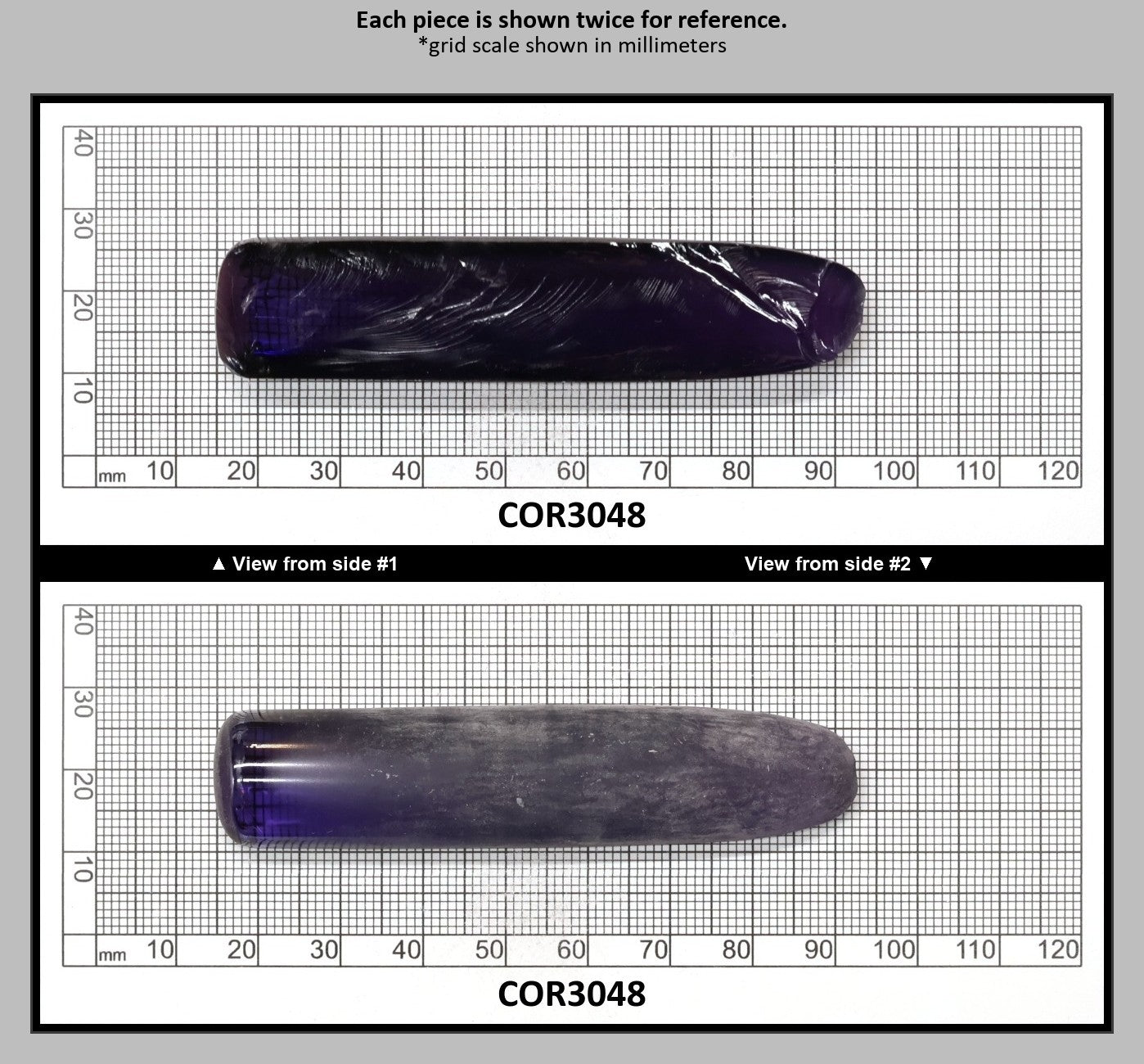 Djeva Purple Kunzite #61 Lab Created Corundum Sapphire Faceting Rough for Gem Cutting - DISCONTINUED - Various Sizes - Split Boule : COR3048