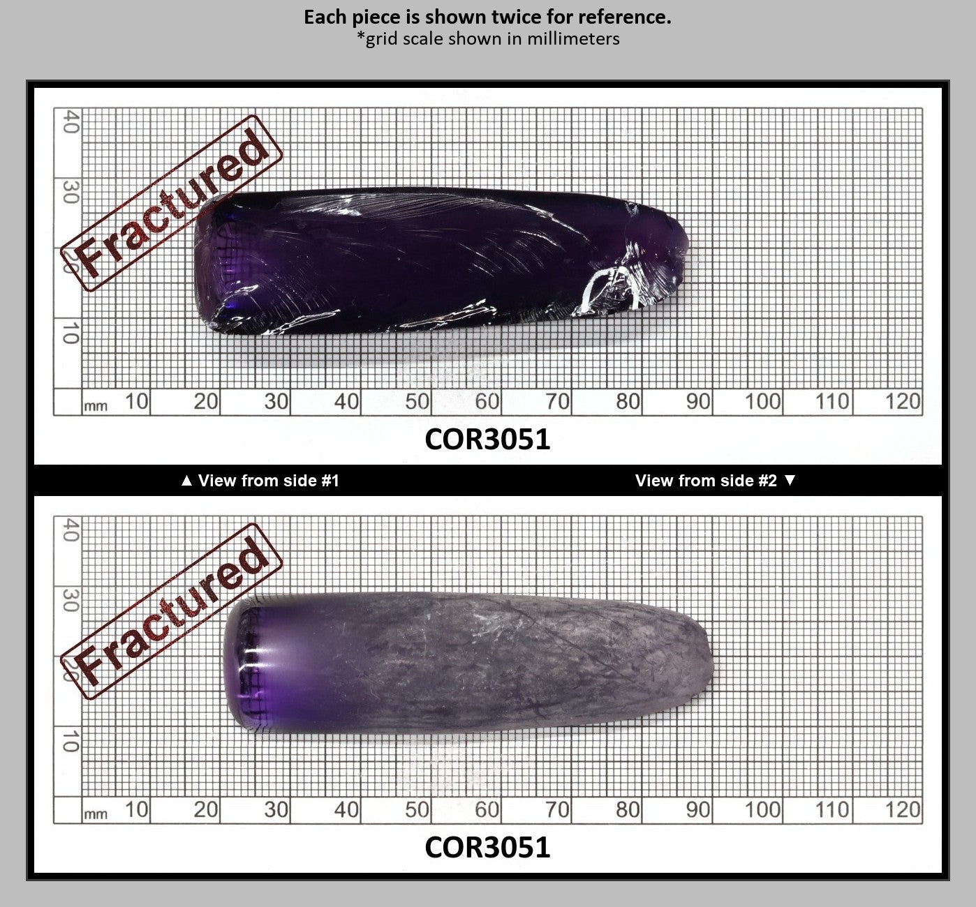 Djeva Purple Kunzite #61 Lab Created Corundum Sapphire Faceting Rough for Gem Cutting - DISCONTINUED - Various Sizes - Split Boule : COR3051