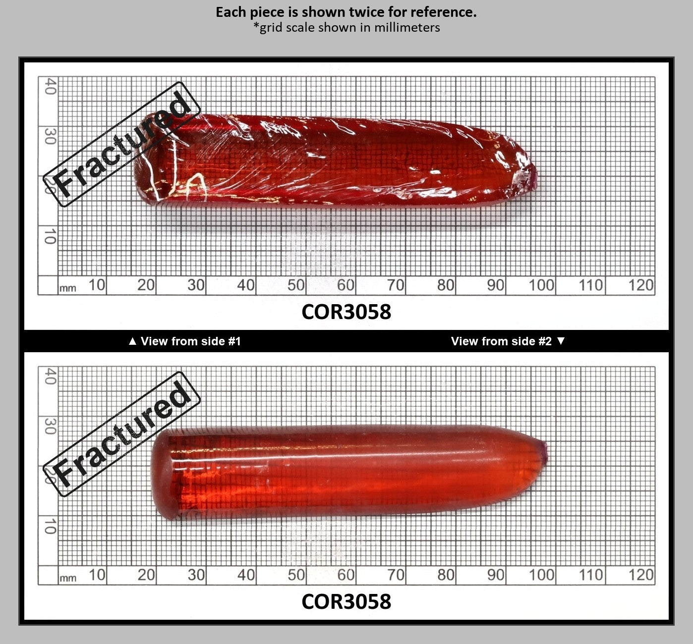 Padparadscha #55SP Lab Created Corundum Sapphire Faceting Rough for Gem Cutting - Various Sizes - Split Boule : COR3058