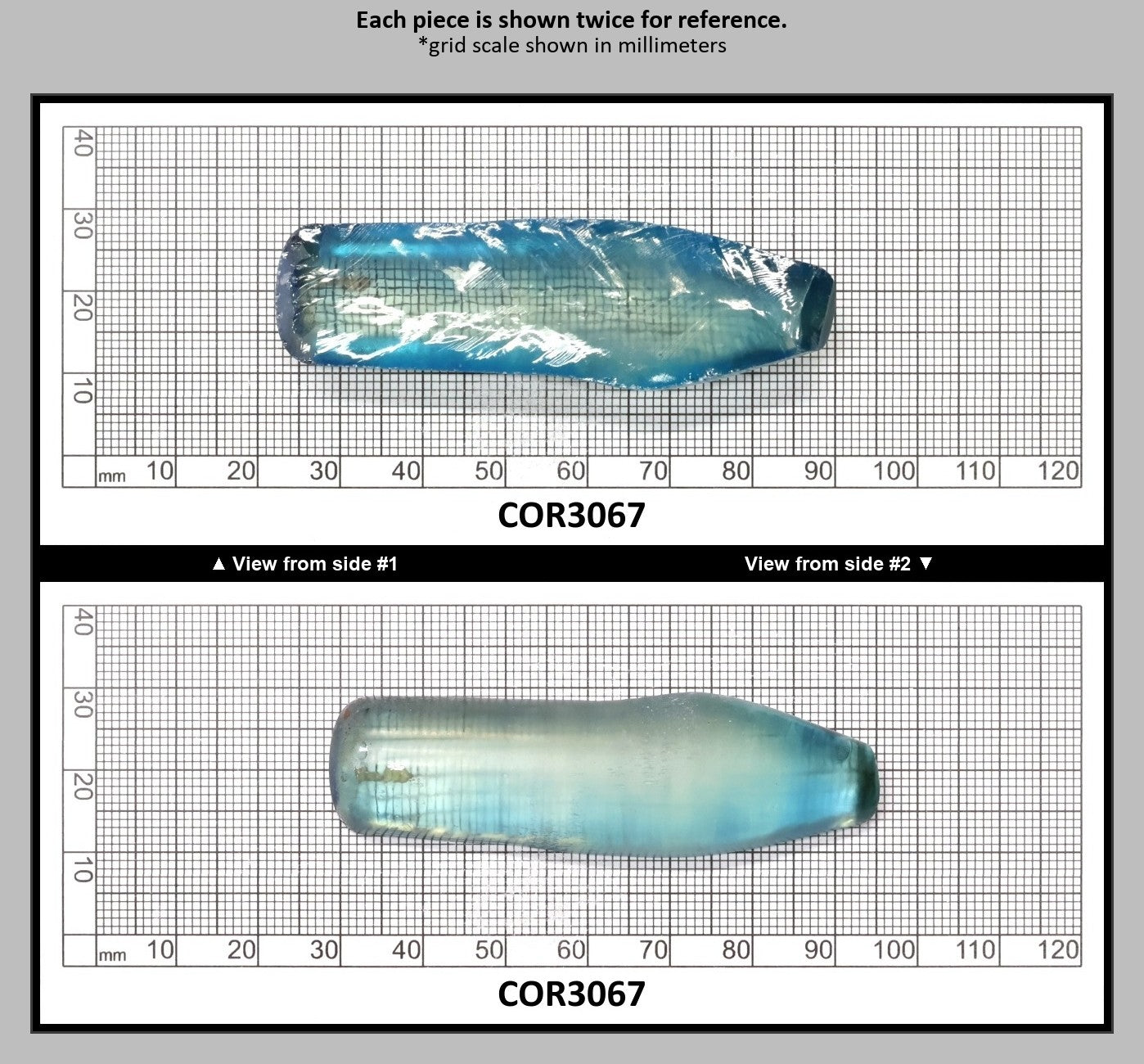 Dark Paraiba Colored Lab Created Corundum Sapphire Faceting Rough for Gem Cutting - Various Sizes : COR3067