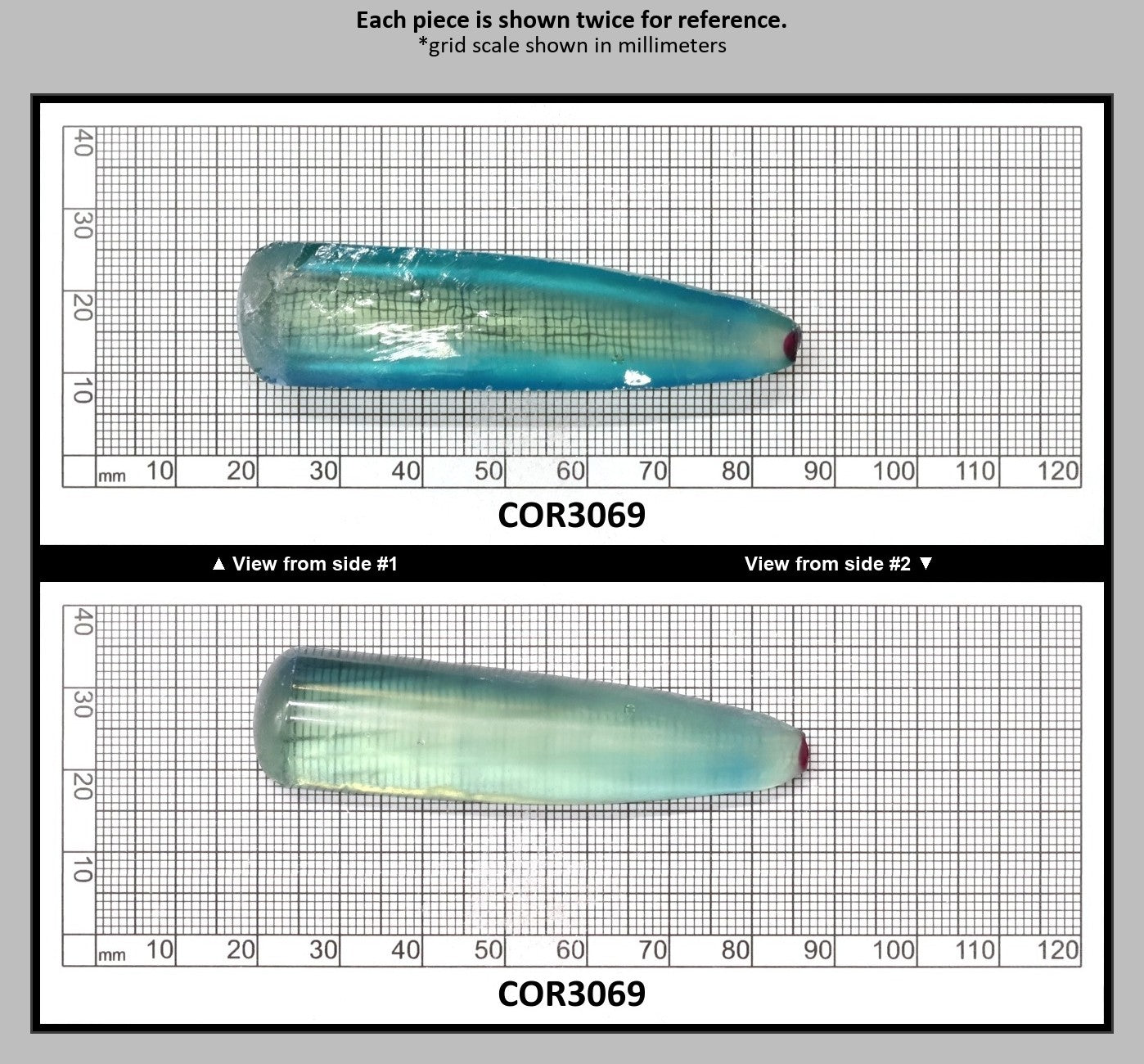 Dark Paraiba Colored Lab Created Corundum Sapphire Faceting Rough for Gem Cutting - Various Sizes : COR3069