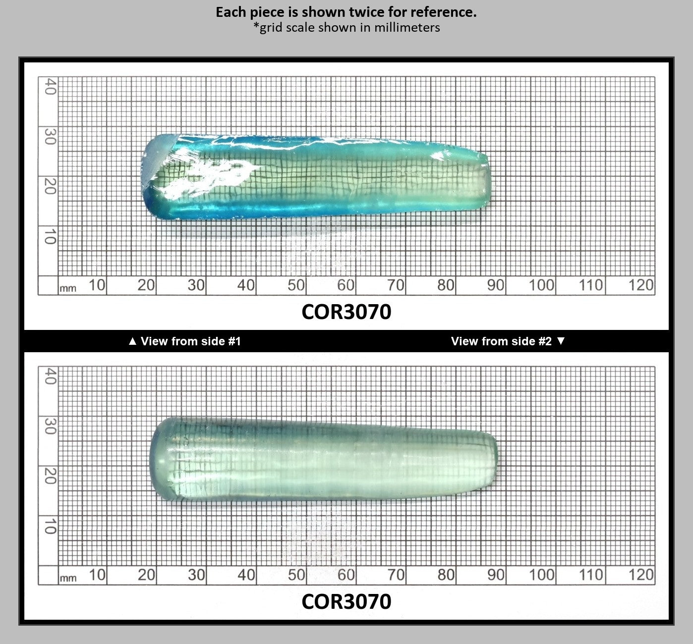 Dark Paraiba Colored Lab Created Corundum Sapphire Faceting Rough for Gem Cutting - Various Sizes : COR3070
