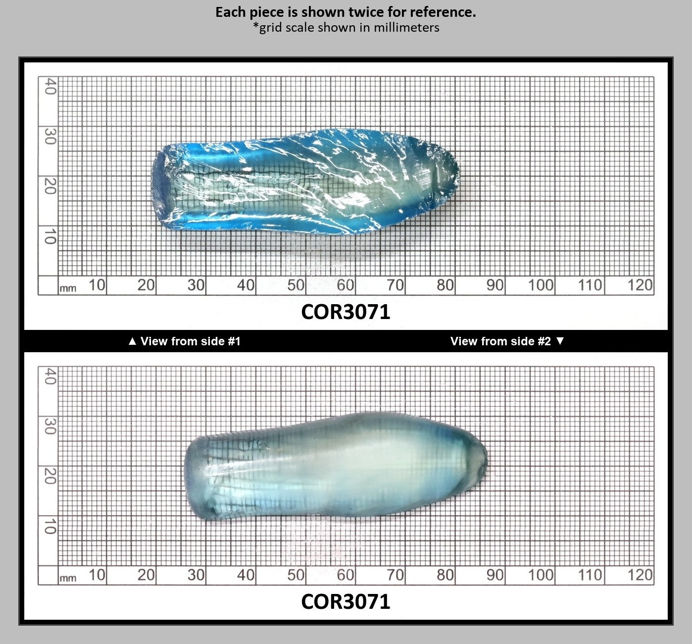 Dark Paraiba Colored Lab Created Corundum Sapphire Faceting Rough for Gem Cutting - Various Sizes : COR3071