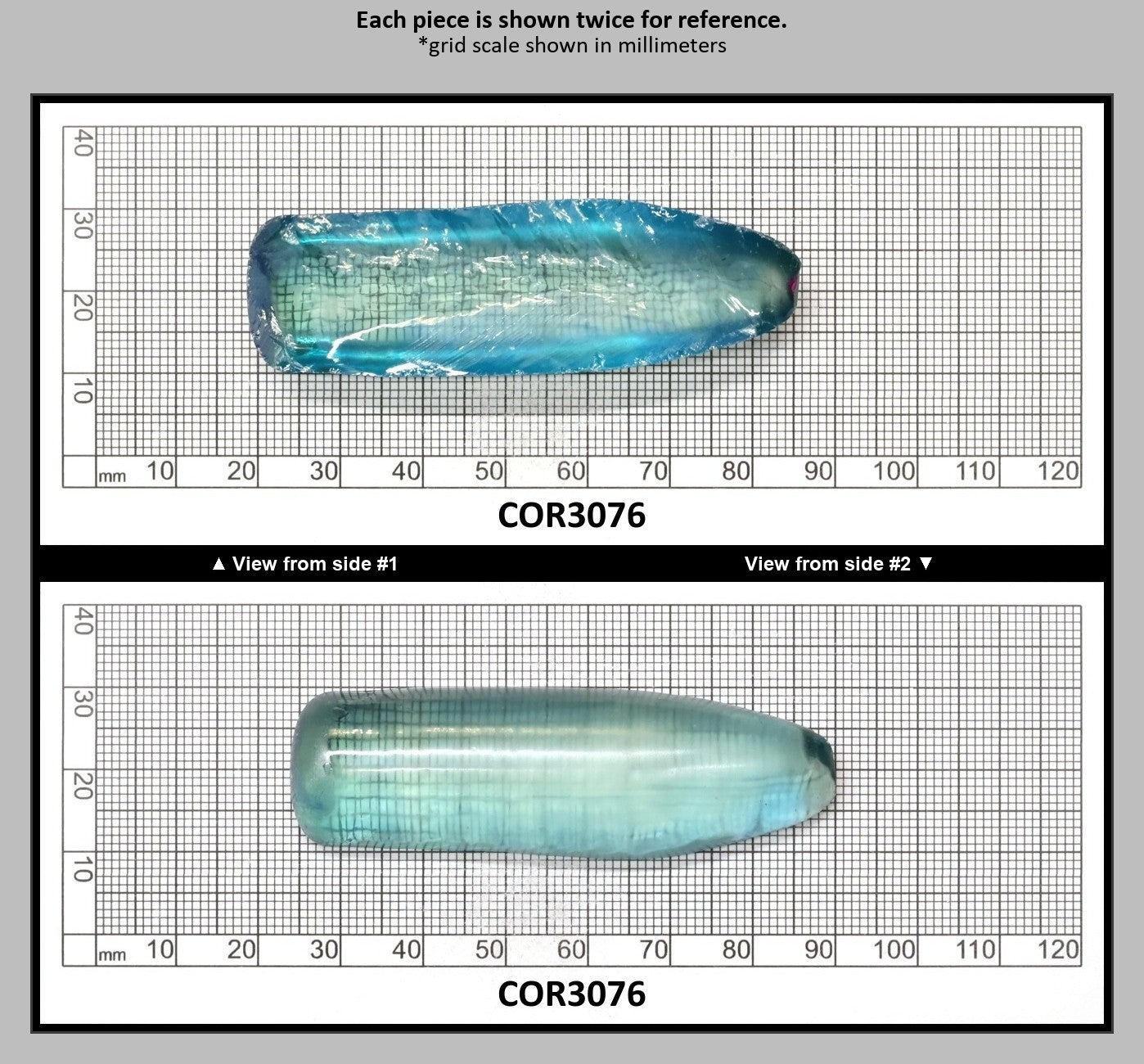 Dark Paraiba Colored Lab Created Corundum Sapphire Faceting Rough for Gem Cutting - Various Sizes : COR3076
