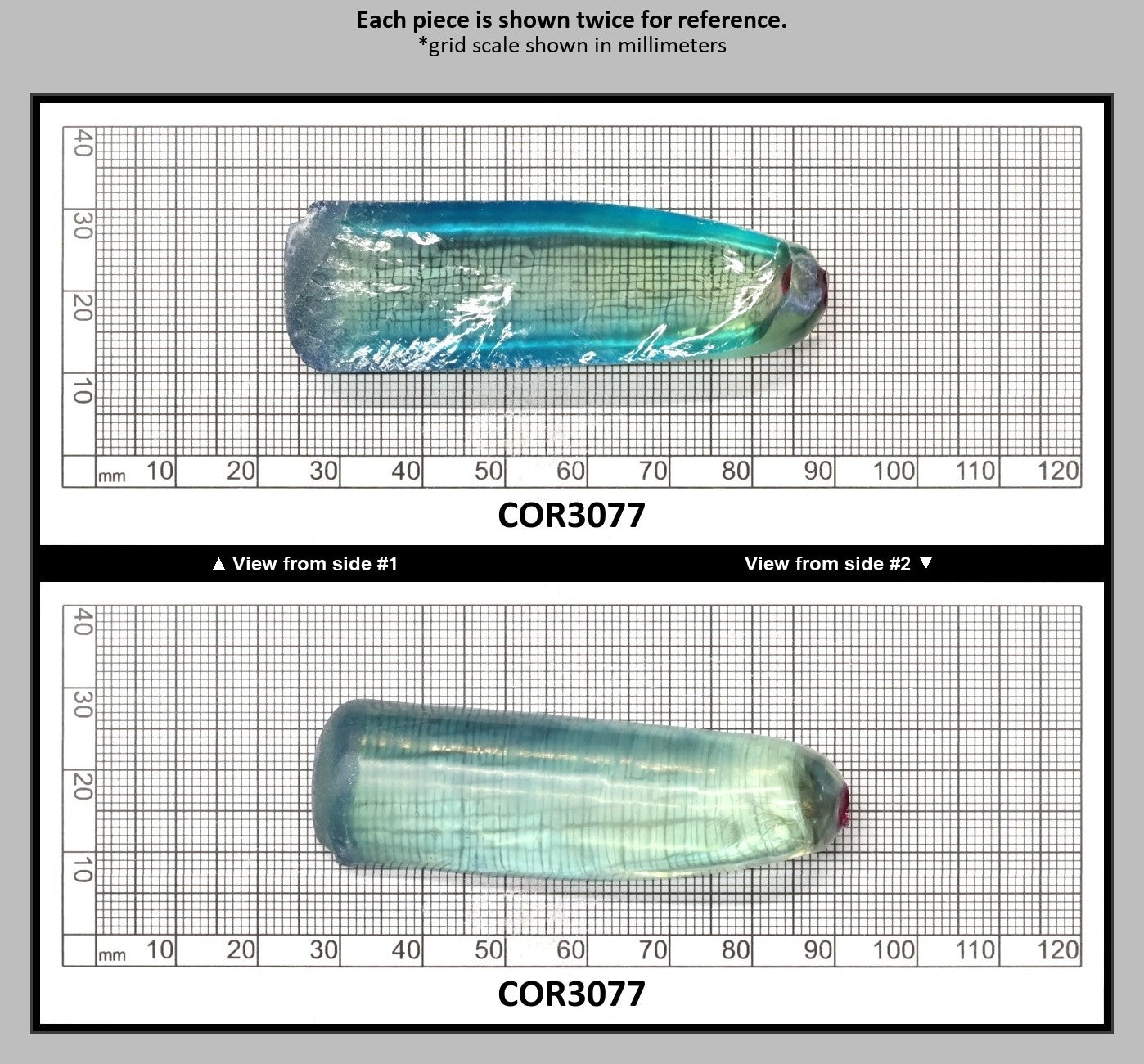 Dark Paraiba Colored Lab Created Corundum Sapphire Faceting Rough for Gem Cutting - Various Sizes : COR3077