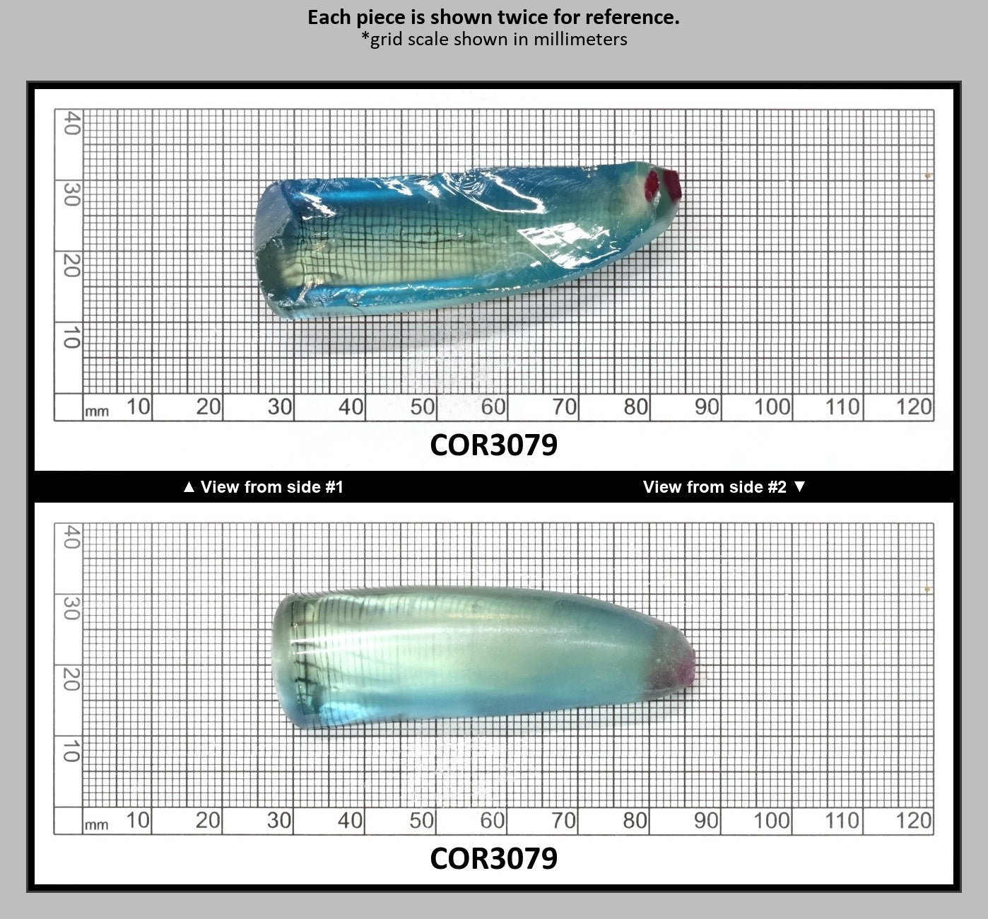 Dark Paraiba Colored Lab Created Corundum Sapphire Faceting Rough for Gem Cutting - Various Sizes : COR3079