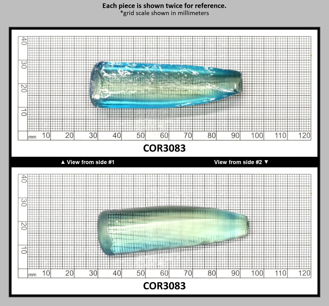 Dark Paraiba Colored Lab Created Corundum Sapphire Faceting Rough for Gem Cutting - Various Sizes : COR3083