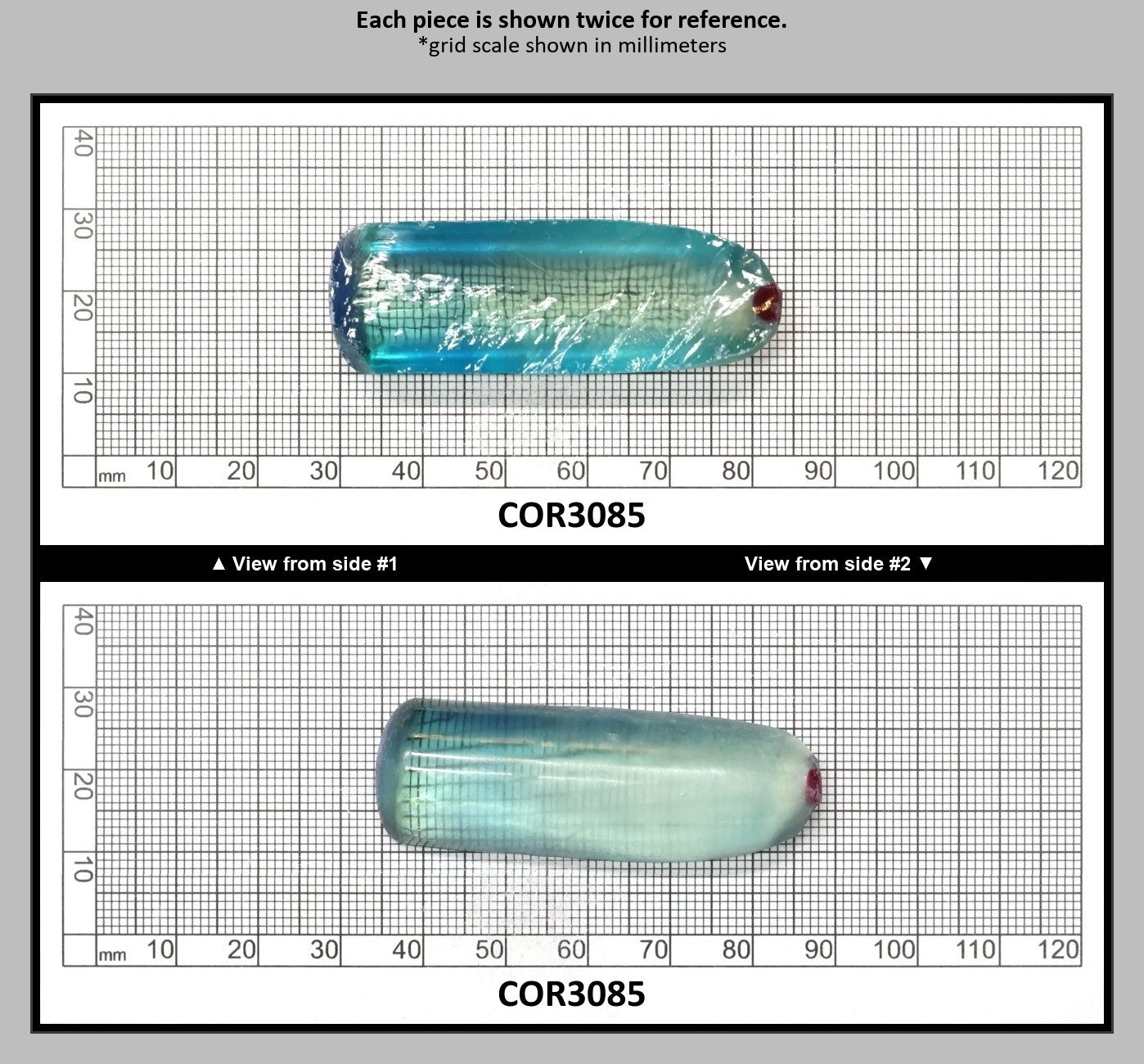 Dark Paraiba Colored Lab Created Corundum Sapphire Faceting Rough for Gem Cutting - Various Sizes : COR3085