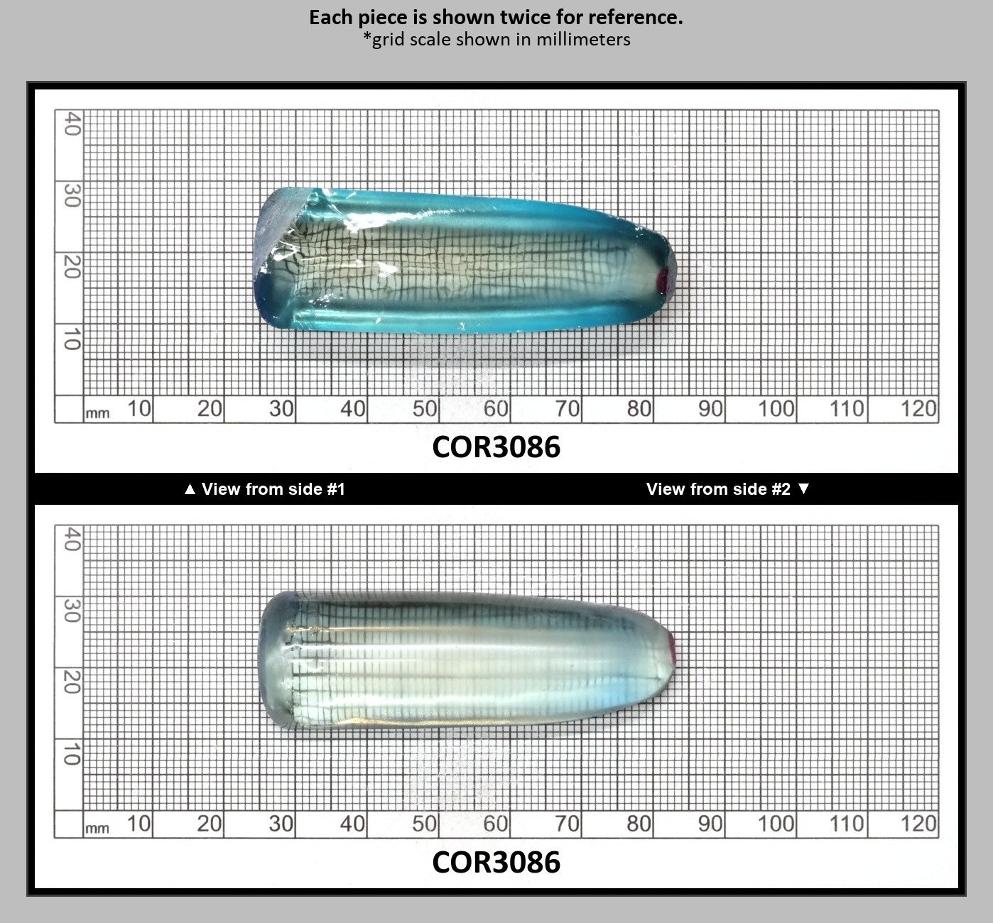 Dark Paraiba Colored Lab Created Corundum Sapphire Faceting Rough for Gem Cutting - Various Sizes : COR3086
