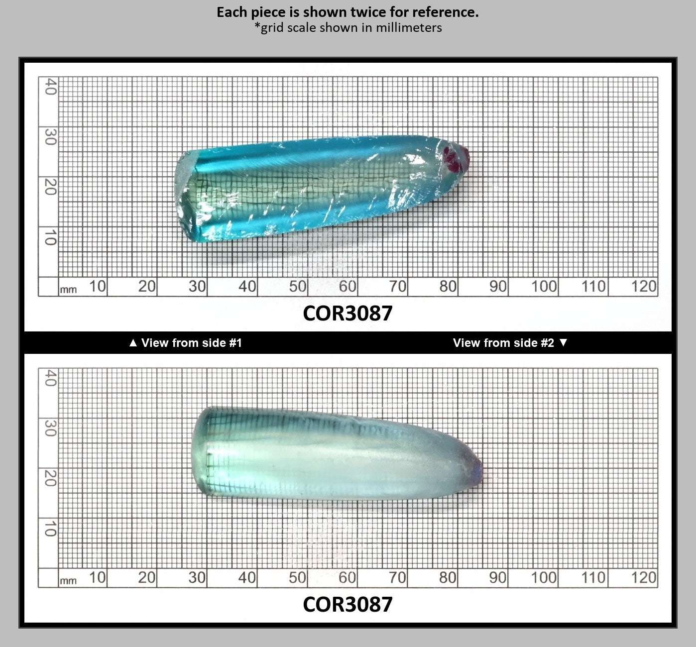 Dark Paraiba Colored Lab Created Corundum Sapphire Faceting Rough for Gem Cutting - Various Sizes : COR3087