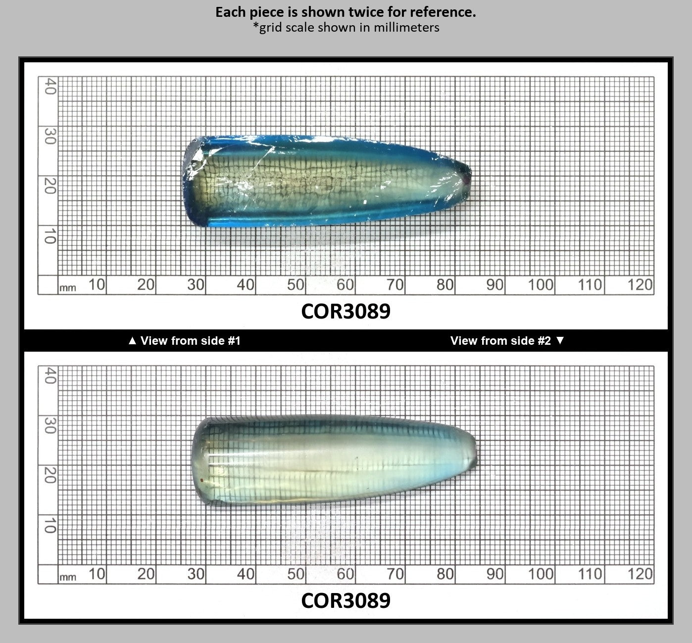 Dark Paraiba Colored Lab Created Corundum Sapphire Faceting Rough for Gem Cutting - Various Sizes : COR3089