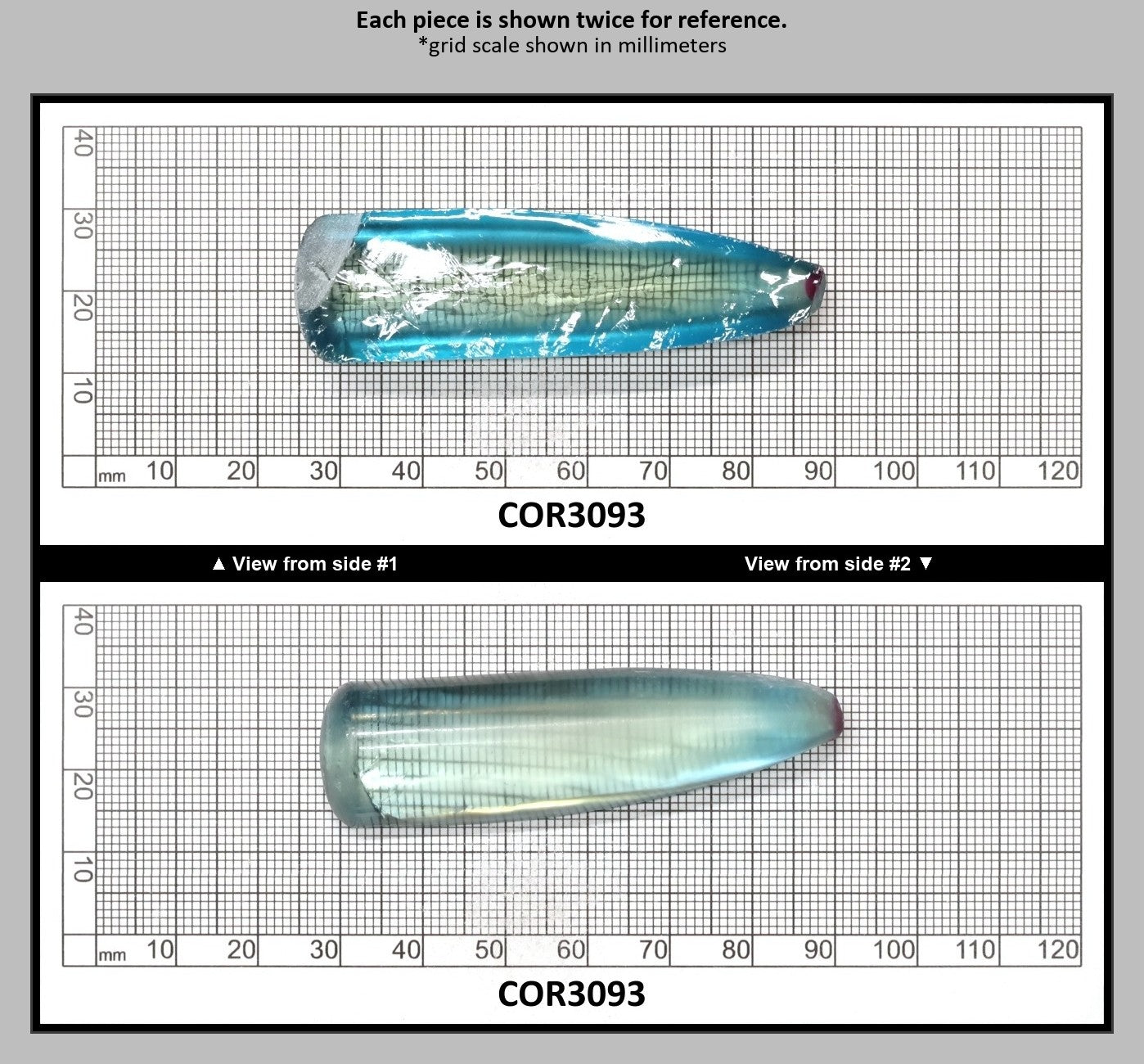 Dark Paraiba Colored Lab Created Corundum Sapphire Faceting Rough for Gem Cutting - Various Sizes : COR3093