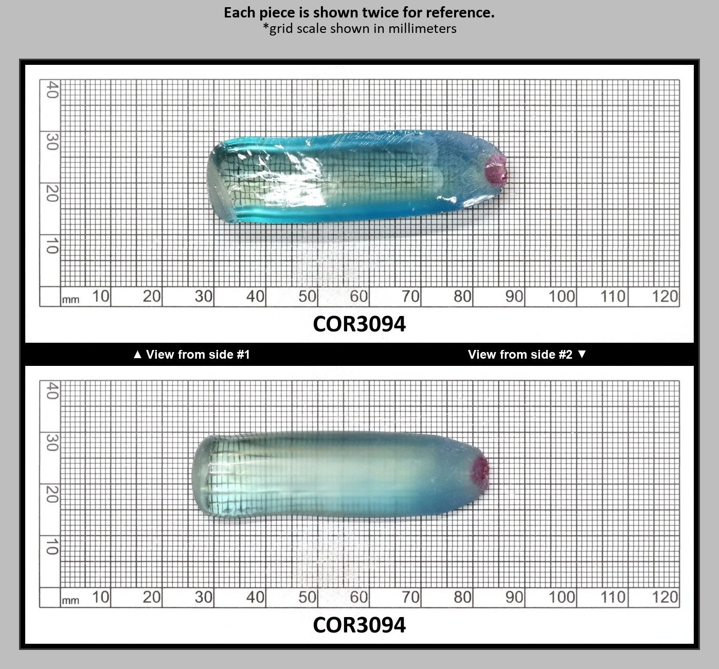 Dark Paraiba Colored Lab Created Corundum Sapphire Faceting Rough for Gem Cutting - Various Sizes : COR3094