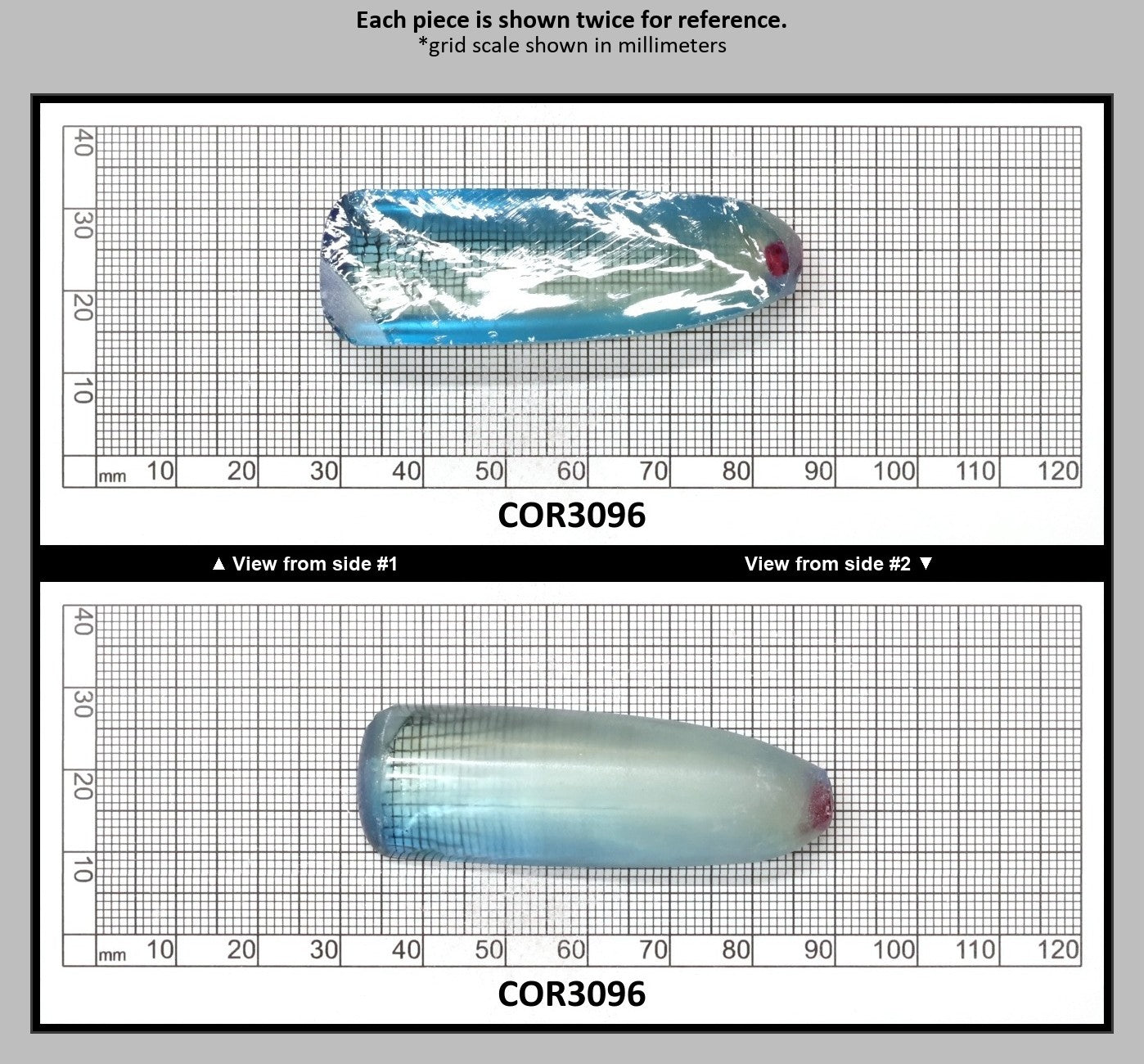 Dark Paraiba Colored Lab Created Corundum Sapphire Faceting Rough for Gem Cutting - Various Sizes : COR3096