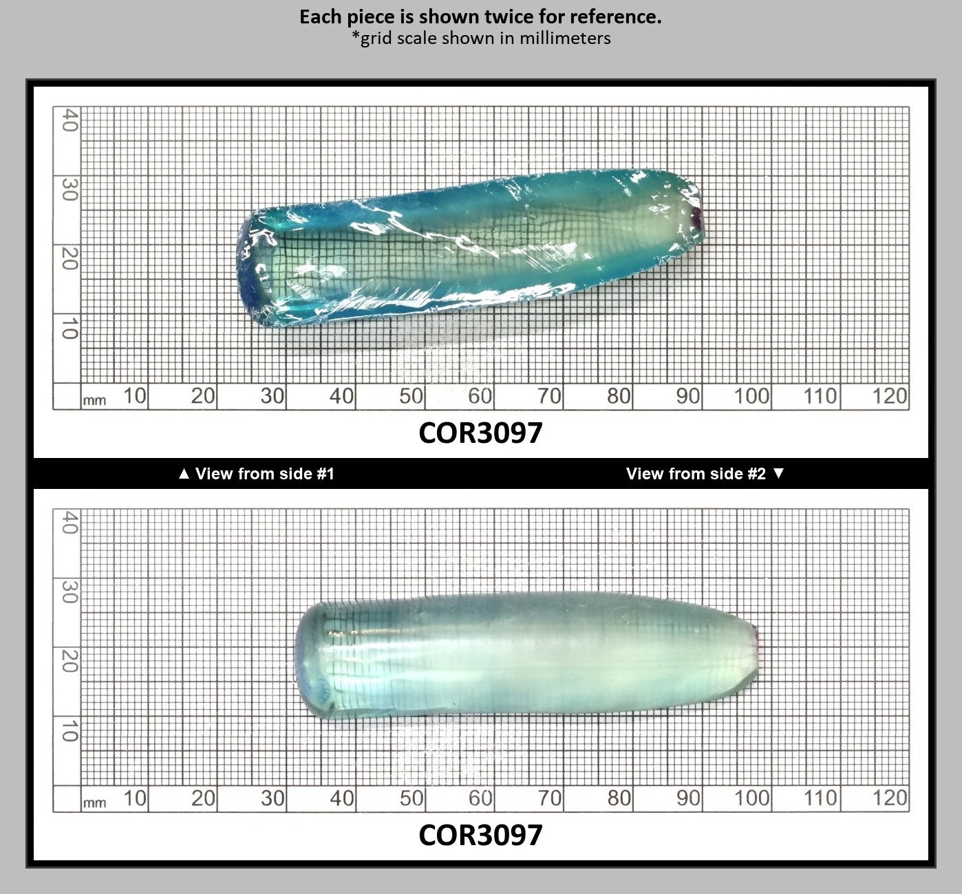Dark Paraiba Colored Lab Created Corundum Sapphire Faceting Rough for Gem Cutting - Various Sizes : COR3097