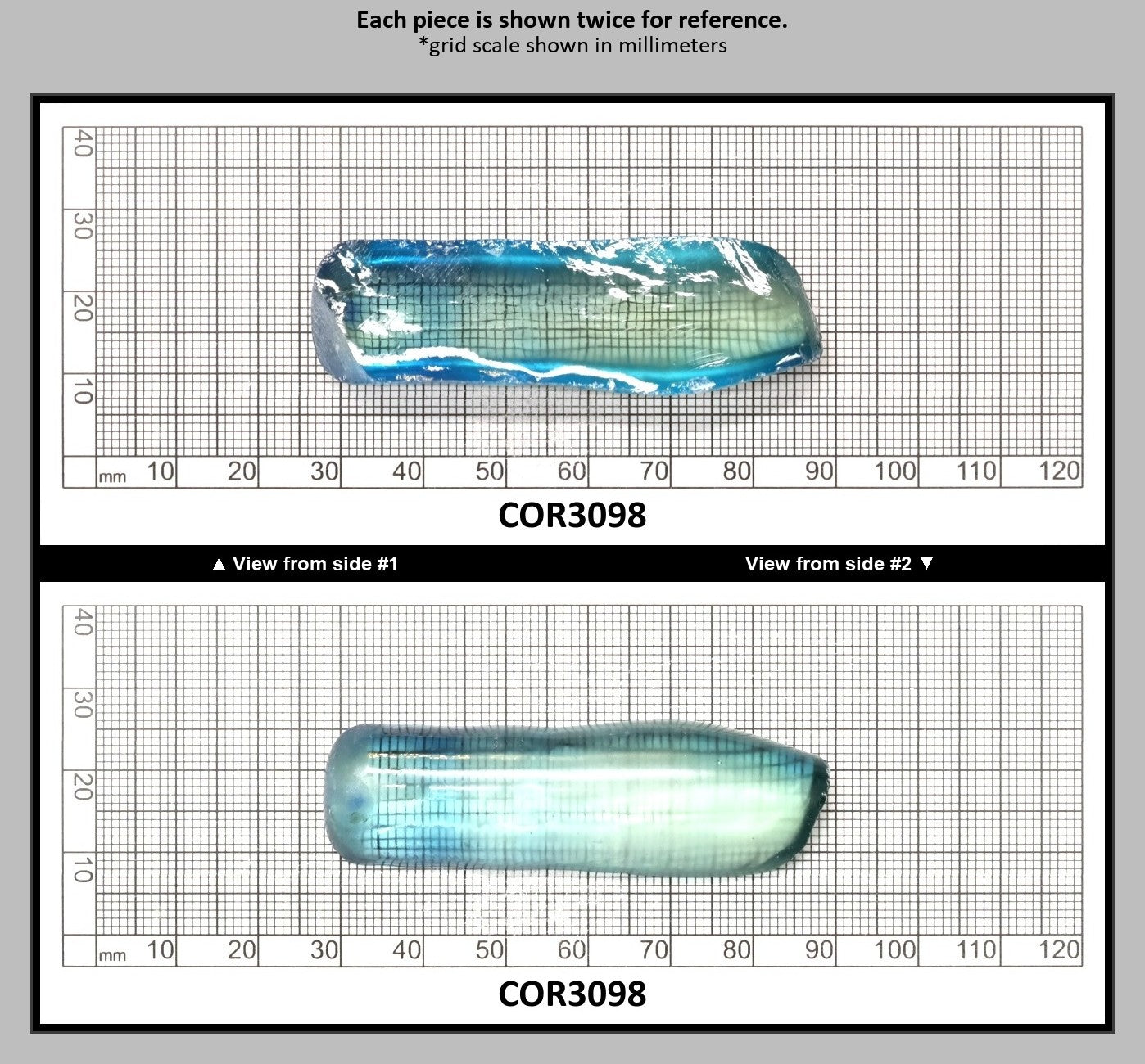 Dark Paraiba Colored Lab Created Corundum Sapphire Faceting Rough for Gem Cutting - Various Sizes : COR3098