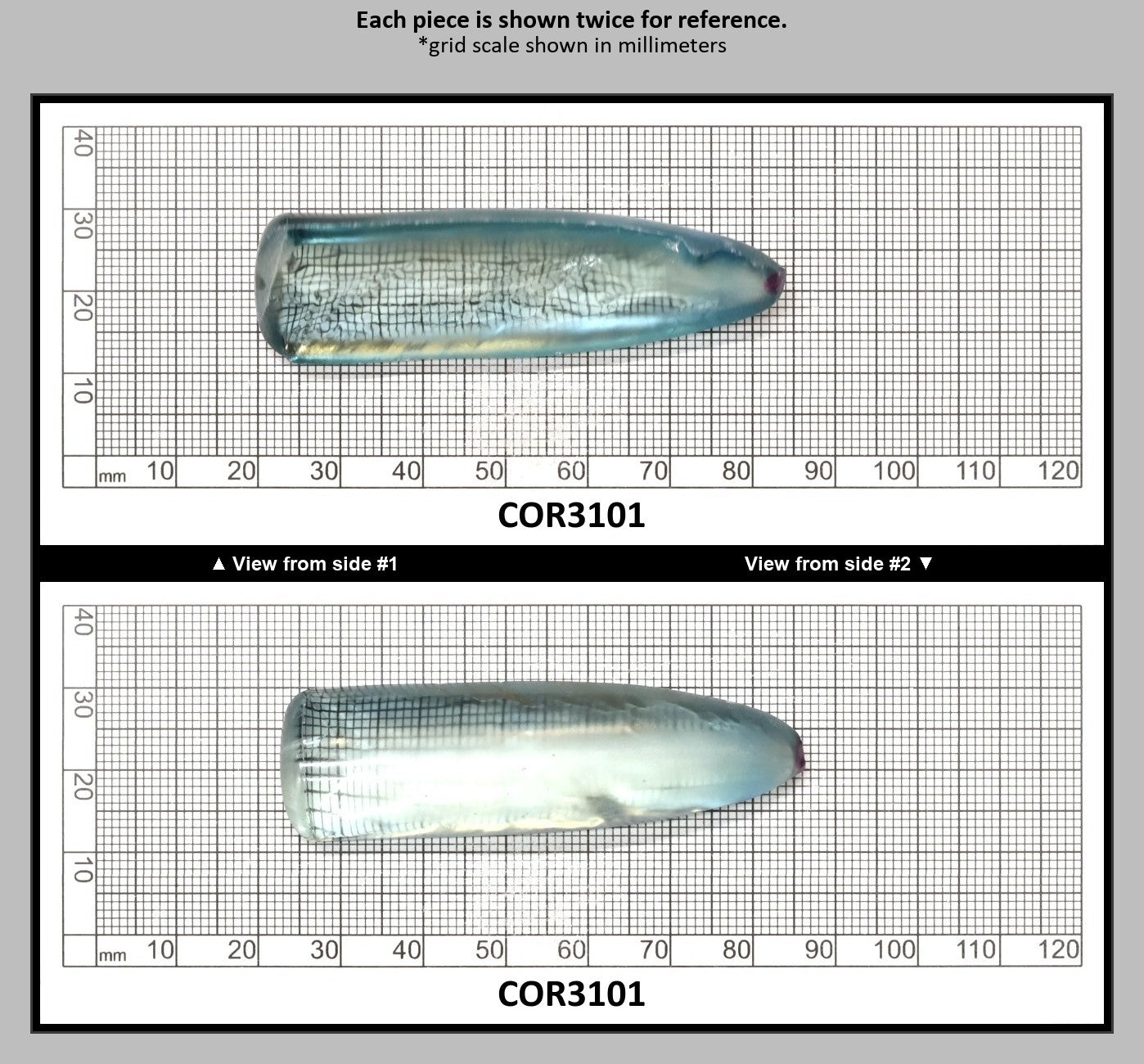 Dark Paraiba Colored Lab Created Corundum Sapphire Faceting Rough for Gem Cutting - Various Sizes : COR3101