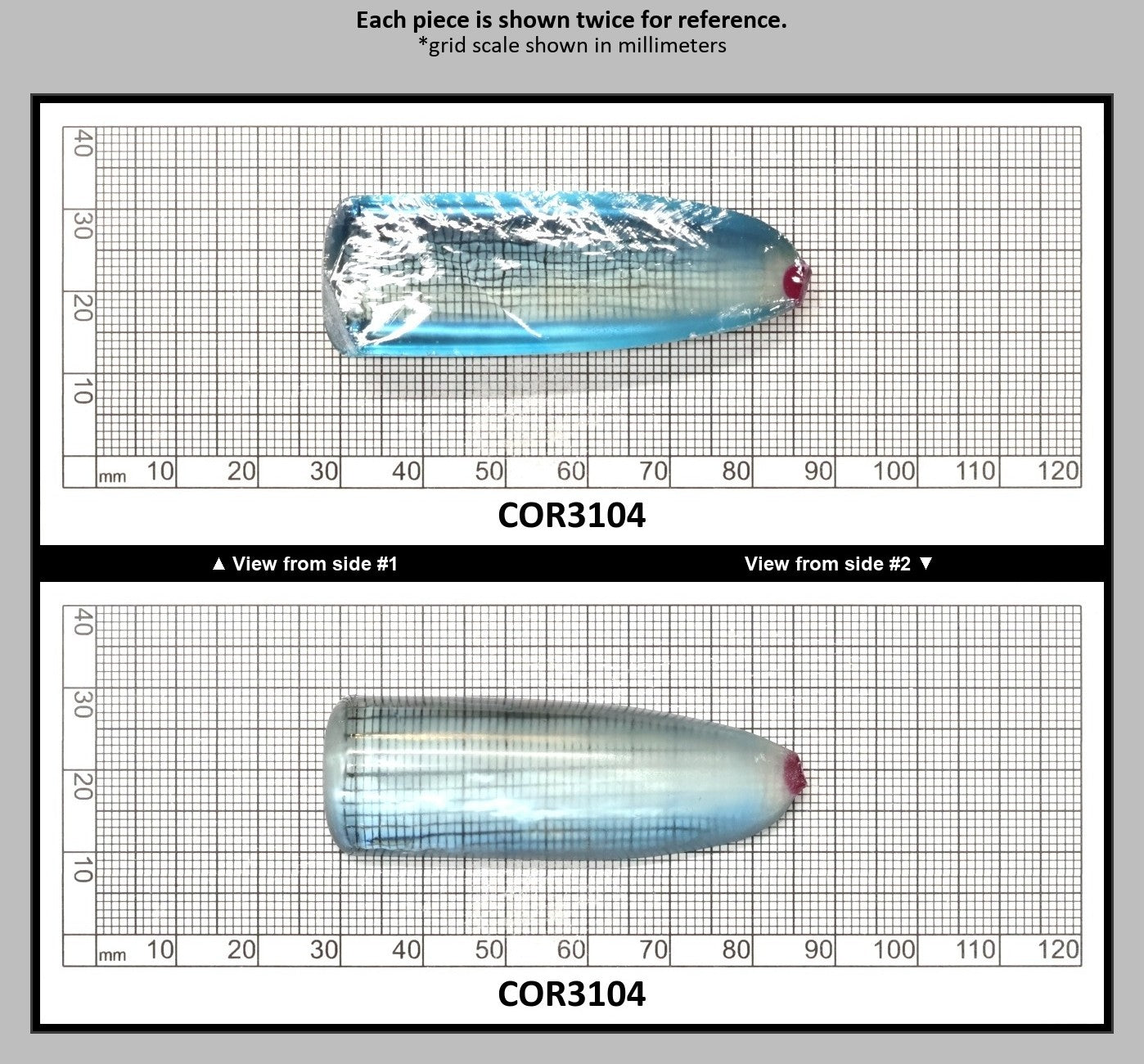 Dark Paraiba Colored Lab Created Corundum Sapphire Faceting Rough for Gem Cutting - Various Sizes : COR3104