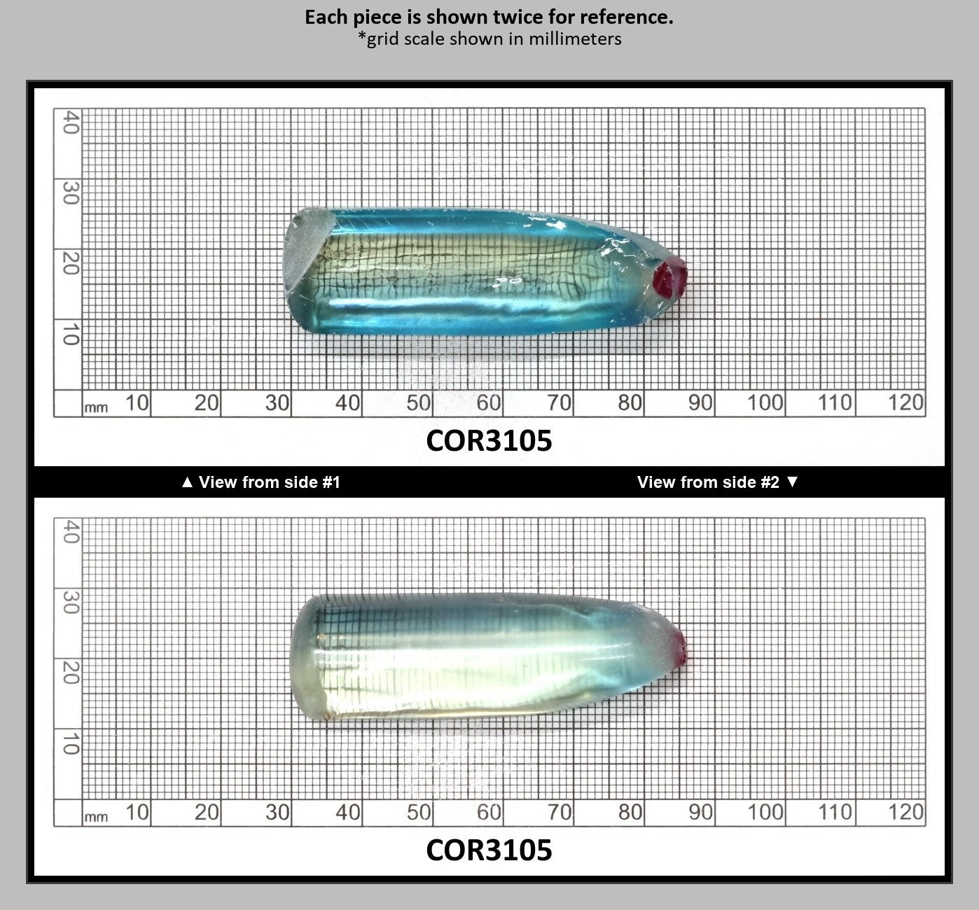Dark Paraiba Colored Lab Created Corundum Sapphire Faceting Rough for Gem Cutting - Various Sizes : COR3105