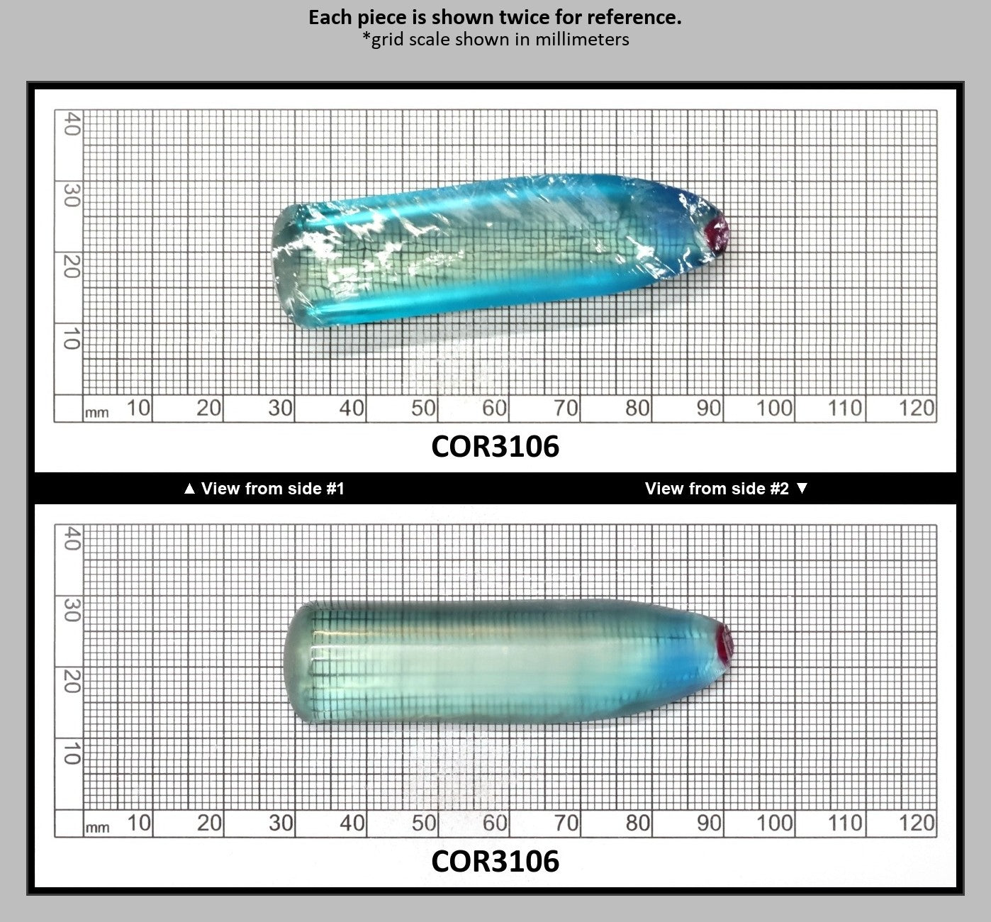Dark Paraiba Colored Lab Created Corundum Sapphire Faceting Rough for Gem Cutting - Various Sizes : COR3106