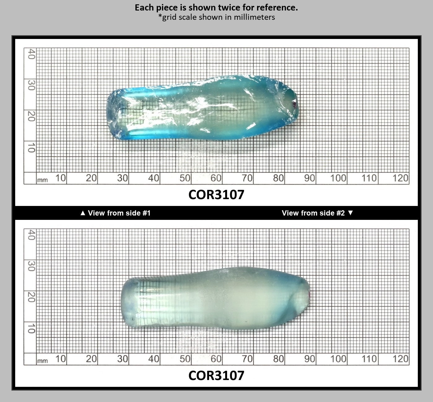 Dark Paraiba Colored Lab Created Corundum Sapphire Faceting Rough for Gem Cutting - Various Sizes : COR3107