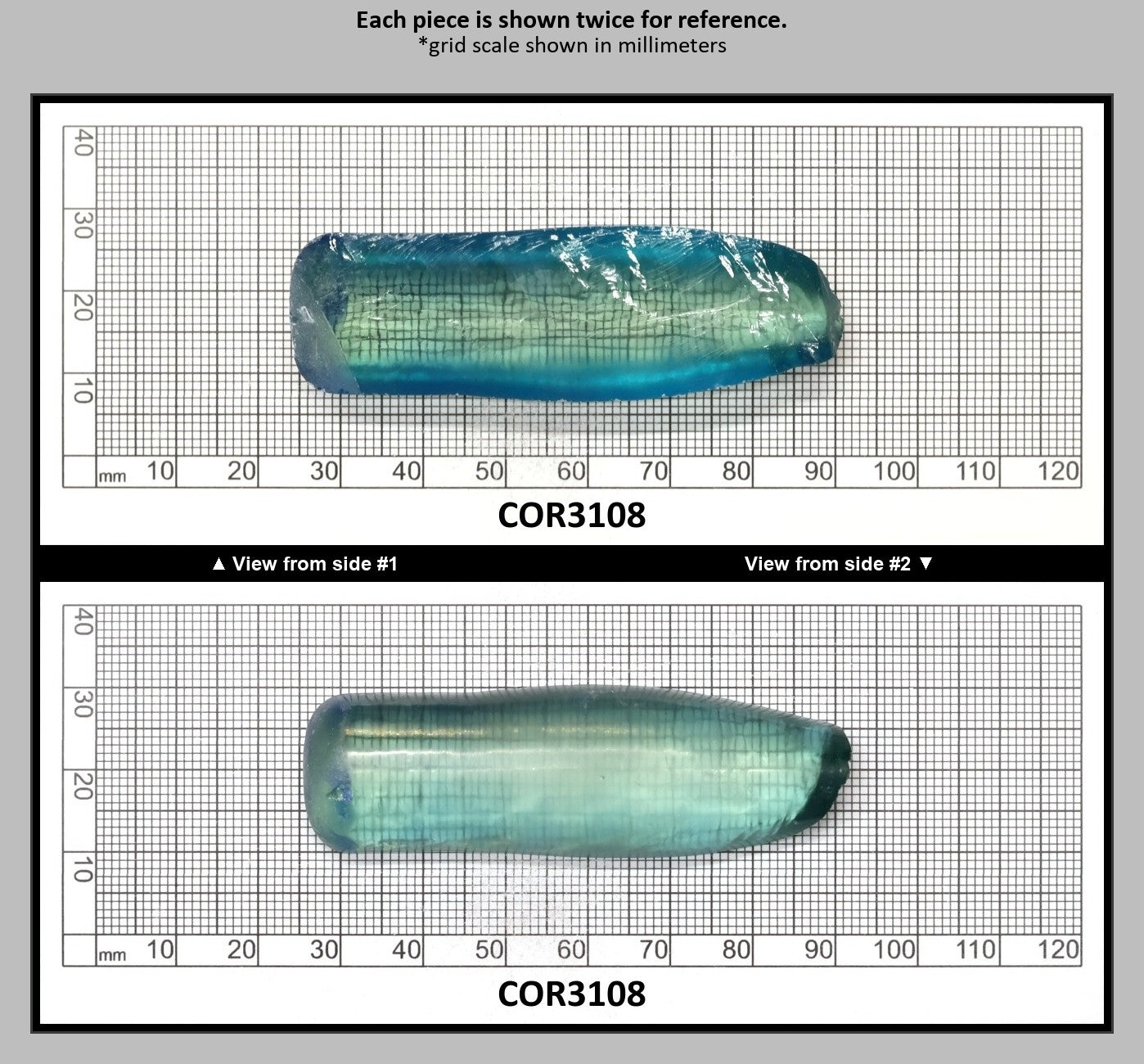 Dark Paraiba Colored Lab Created Corundum Sapphire Faceting Rough for Gem Cutting - Various Sizes : COR3108