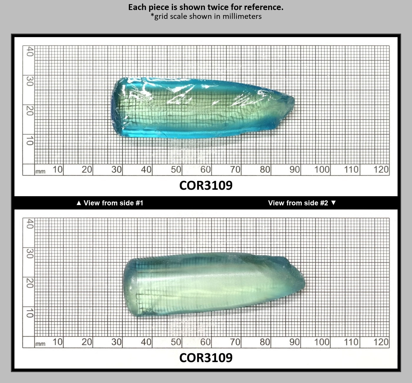Dark Paraiba Colored Lab Created Corundum Sapphire Faceting Rough for Gem Cutting - Various Sizes : COR3109