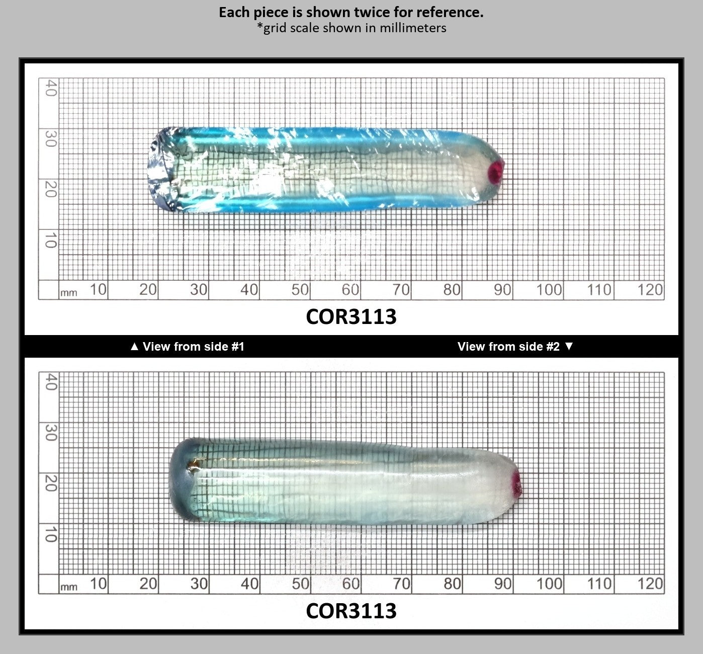 Dark Paraiba Colored Lab Created Corundum Sapphire Faceting Rough for Gem Cutting - Various Sizes : COR3113