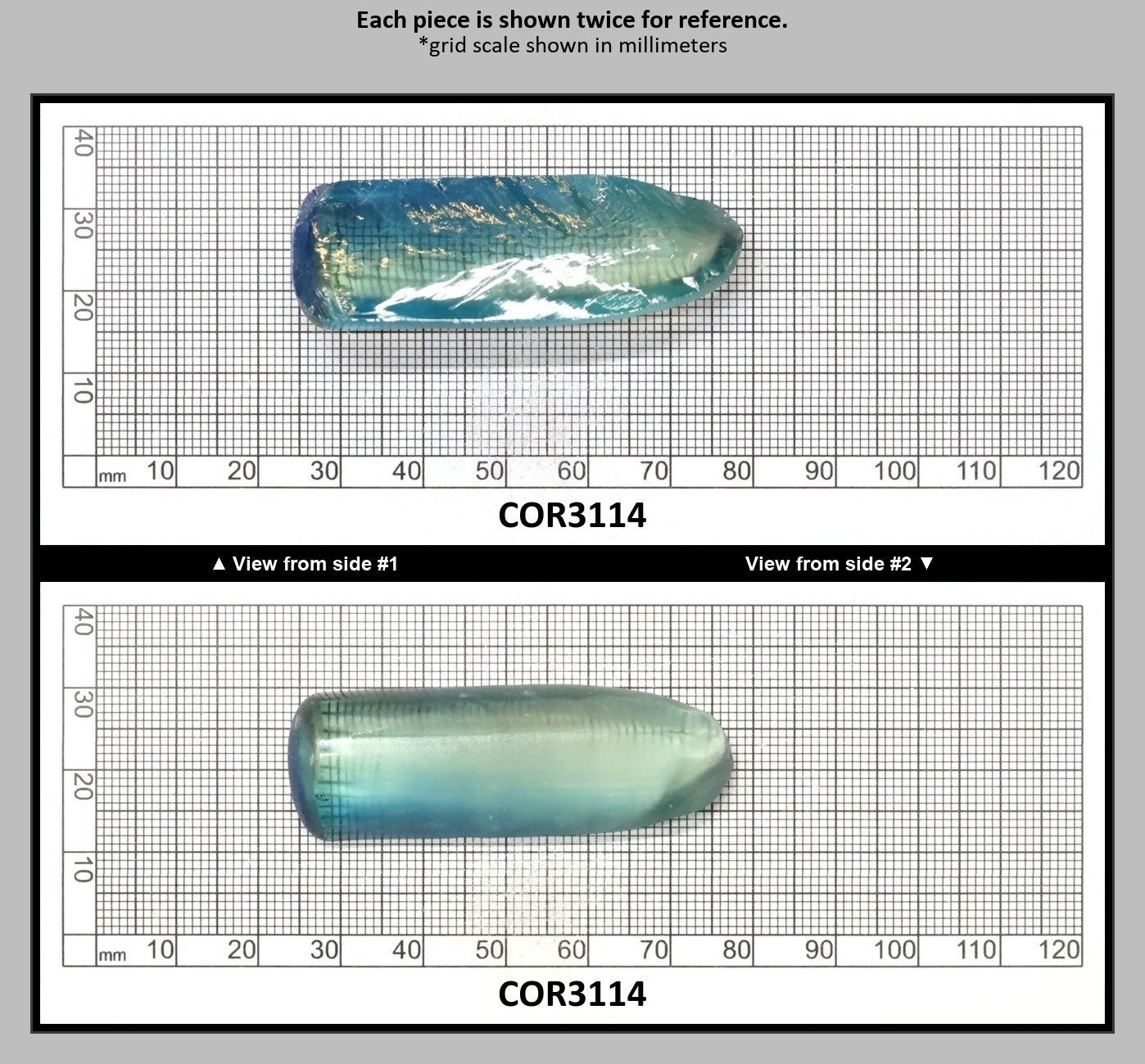 Dark Paraiba Colored Lab Created Corundum Sapphire Faceting Rough for Gem Cutting - Various Sizes : COR3114
