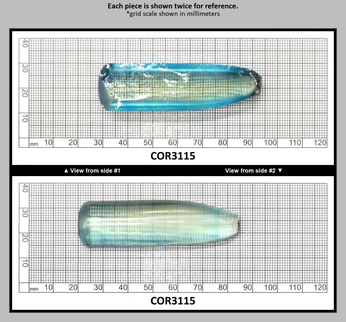 Dark Paraiba Colored Lab Created Corundum Sapphire Faceting Rough for Gem Cutting - Various Sizes : COR3115