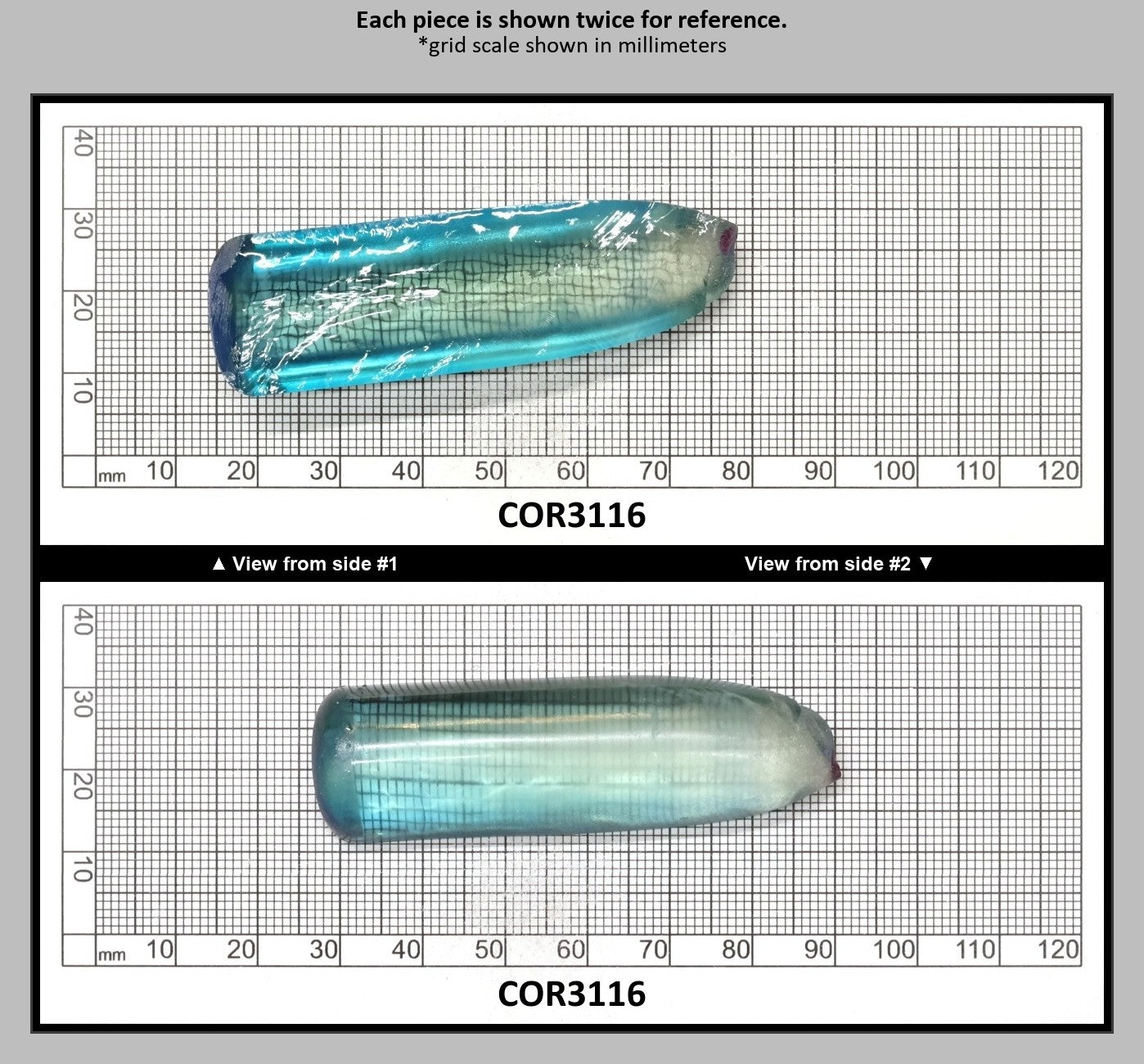Dark Paraiba Colored Lab Created Corundum Sapphire Faceting Rough for Gem Cutting - Various Sizes : COR3116