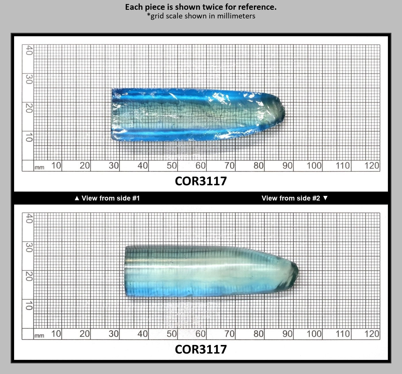 Dark Paraiba Colored Lab Created Corundum Sapphire Faceting Rough for Gem Cutting - Various Sizes : COR3117