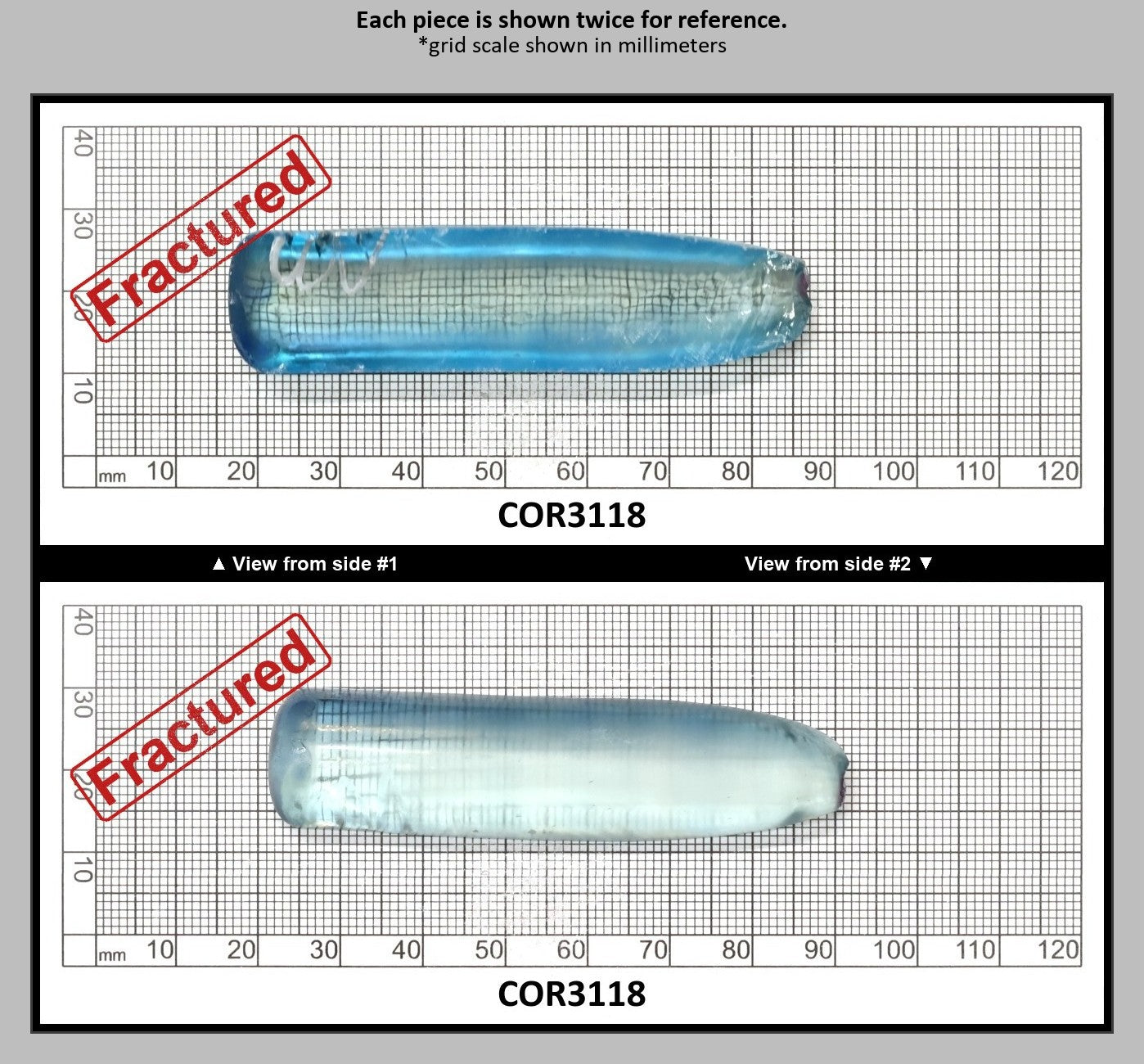 Dark Paraiba Colored Lab Created Corundum Sapphire Faceting Rough for Gem Cutting - Various Sizes : COR3118