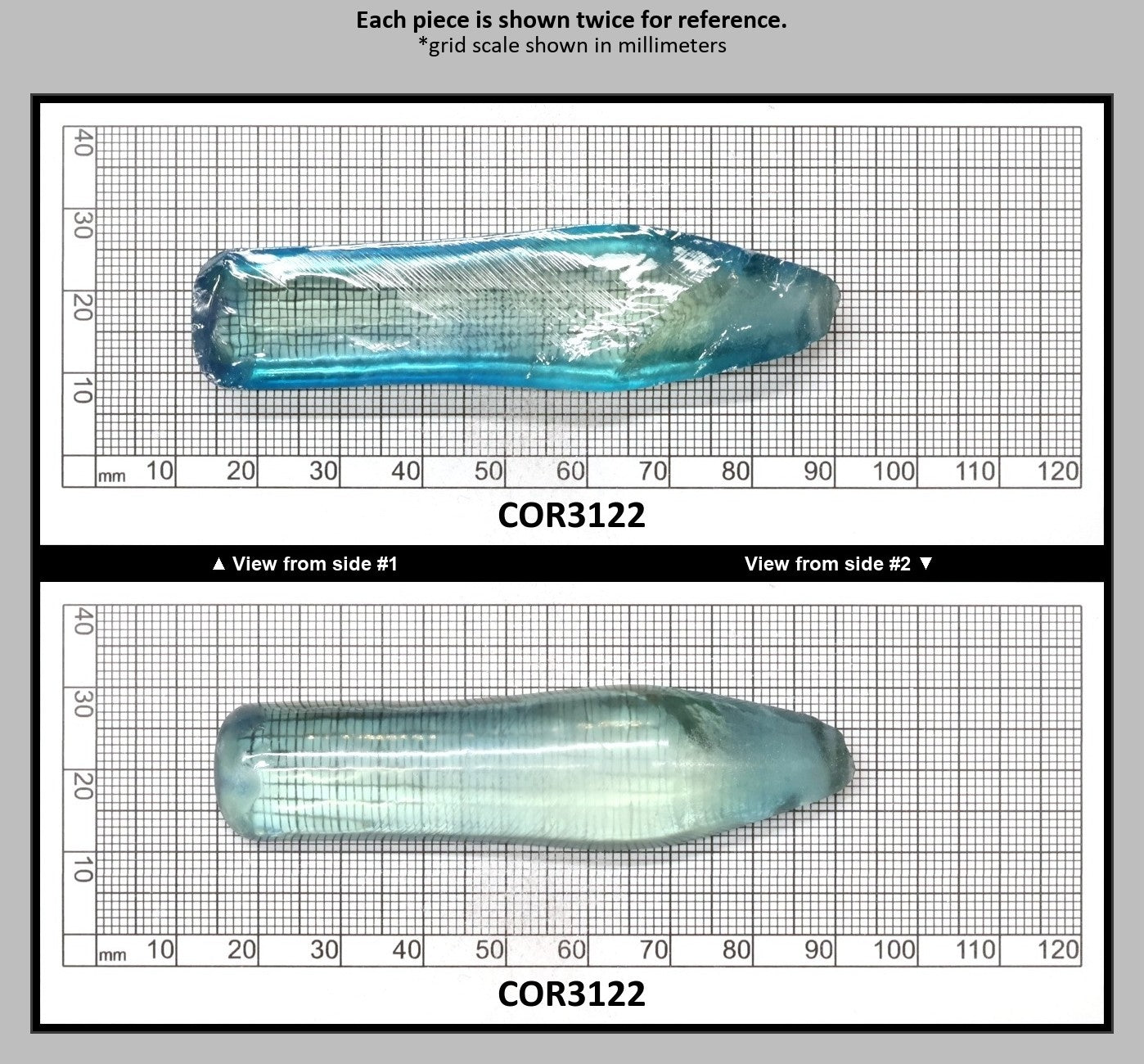 Dark Paraiba Colored Lab Created Corundum Sapphire Faceting Rough for Gem Cutting - Various Sizes : COR3122