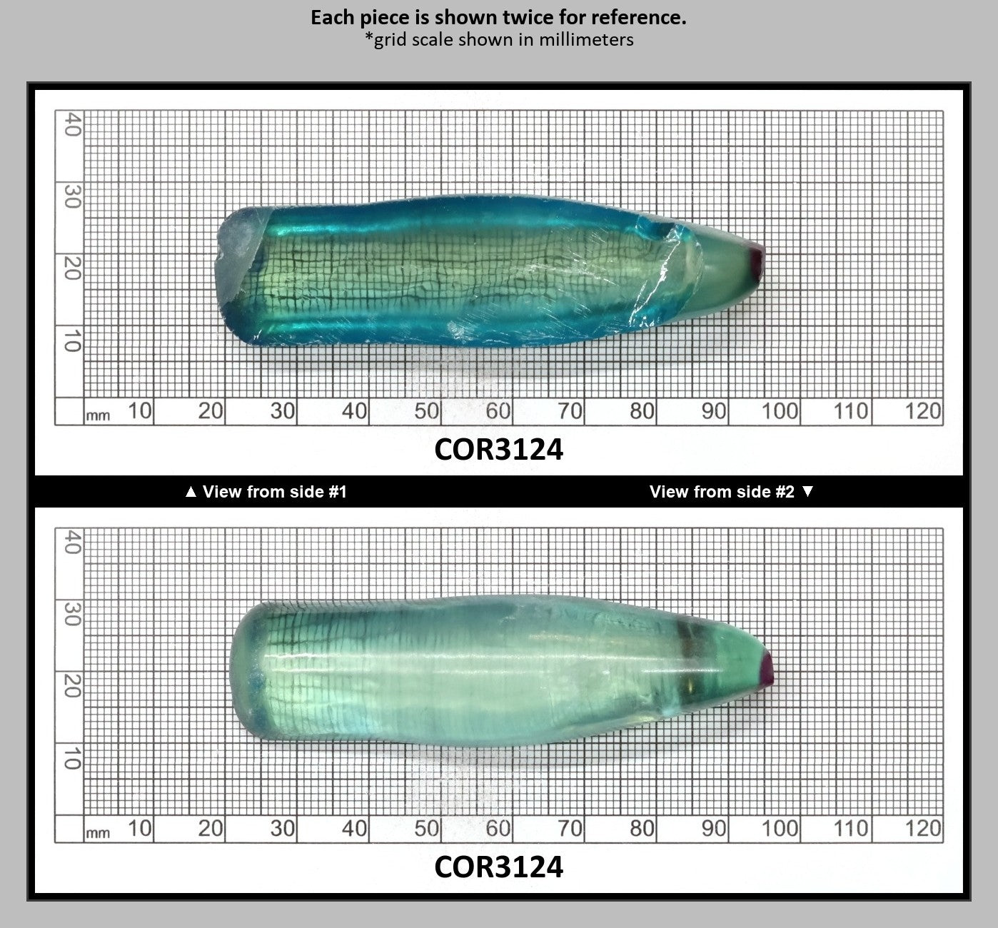 Dark Paraiba Colored Lab Created Corundum Sapphire Faceting Rough for Gem Cutting - Various Sizes : COR3124