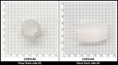 White Cylinders Lab Created Corundum Sapphire - Faceting Rough