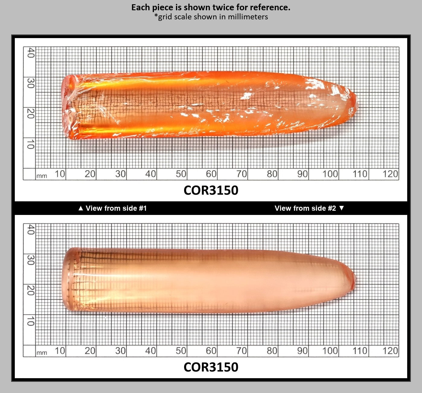 Sunrise #16 Lab Created Corundum Sapphire Faceting Rough for Gem Cutting - Various Sizes - Split Boule : COR3150