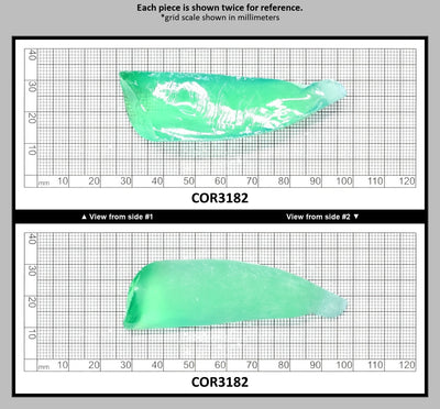Light Green #73 Lab Created Corundum Sapphire Faceting Rough for Gem Cutting - Various Sizes - Split Boule : COR3182