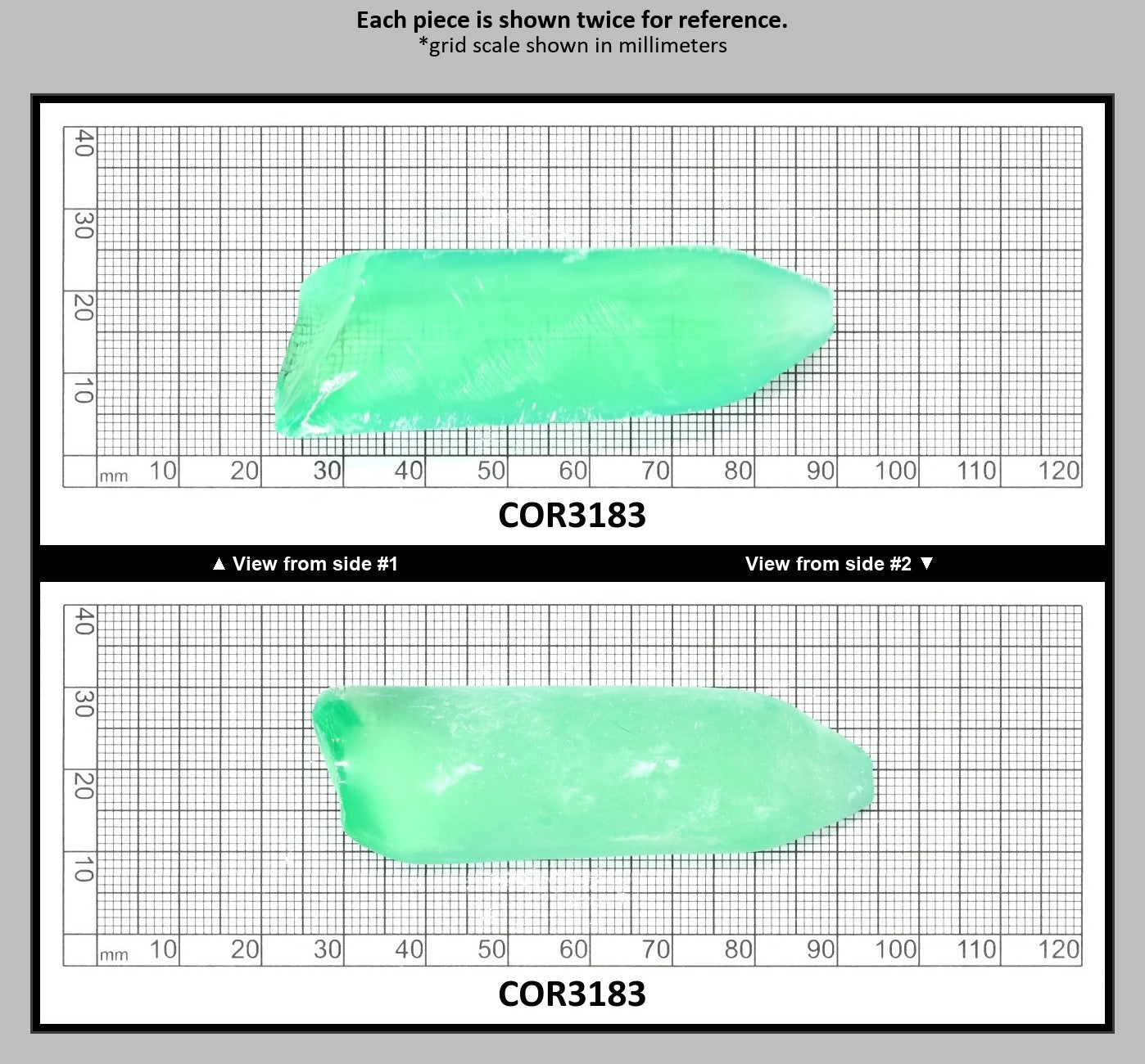 Light Green #73 Lab Created Corundum Sapphire Faceting Rough for Gem Cutting - Various Sizes - Split Boule : COR3183