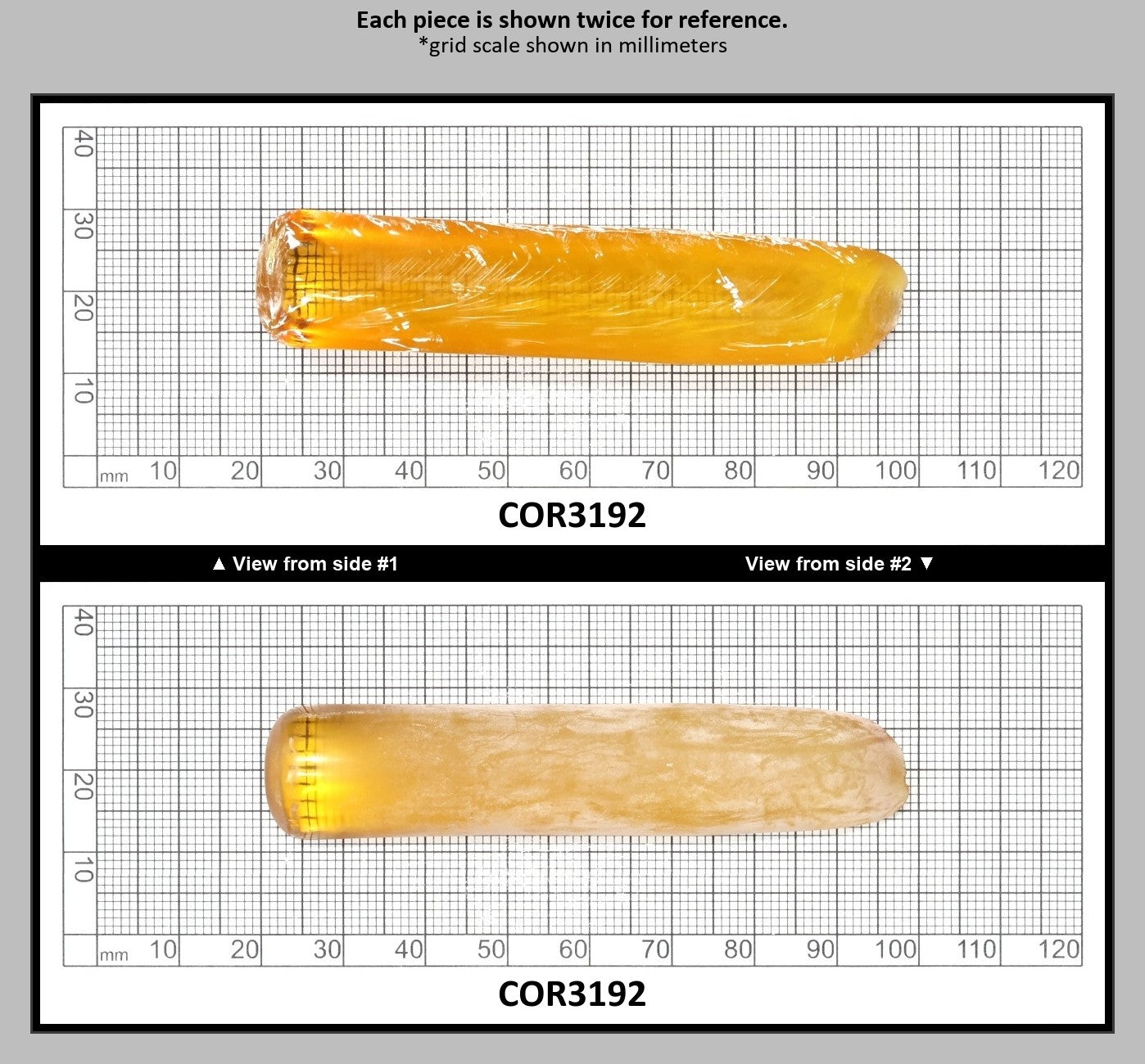 Djeva Gold #21SP Lab Created Corundum Sapphire Faceting Rough for Gem Cutting - DISCONTINUED - Various Sizes - Split Boule : COR3192