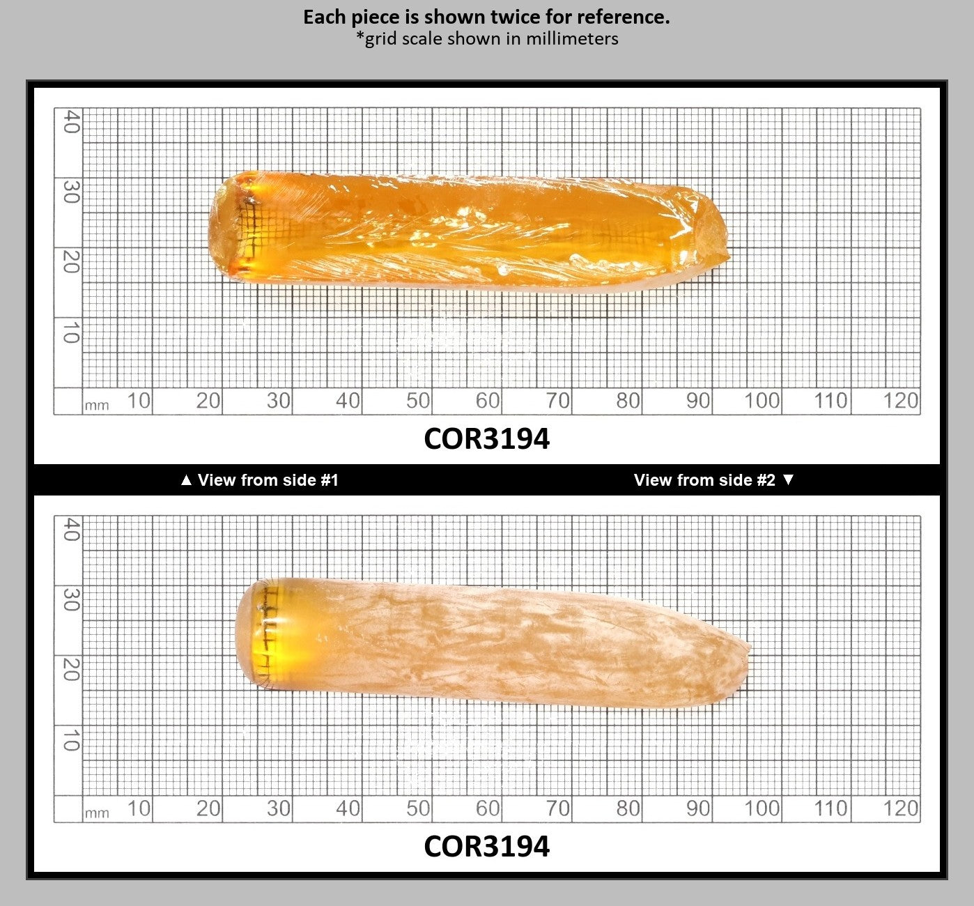 Djeva Gold #21SP Lab Created Corundum Sapphire Faceting Rough for Gem Cutting - DISCONTINUED - Various Sizes - Split Boule : COR3194