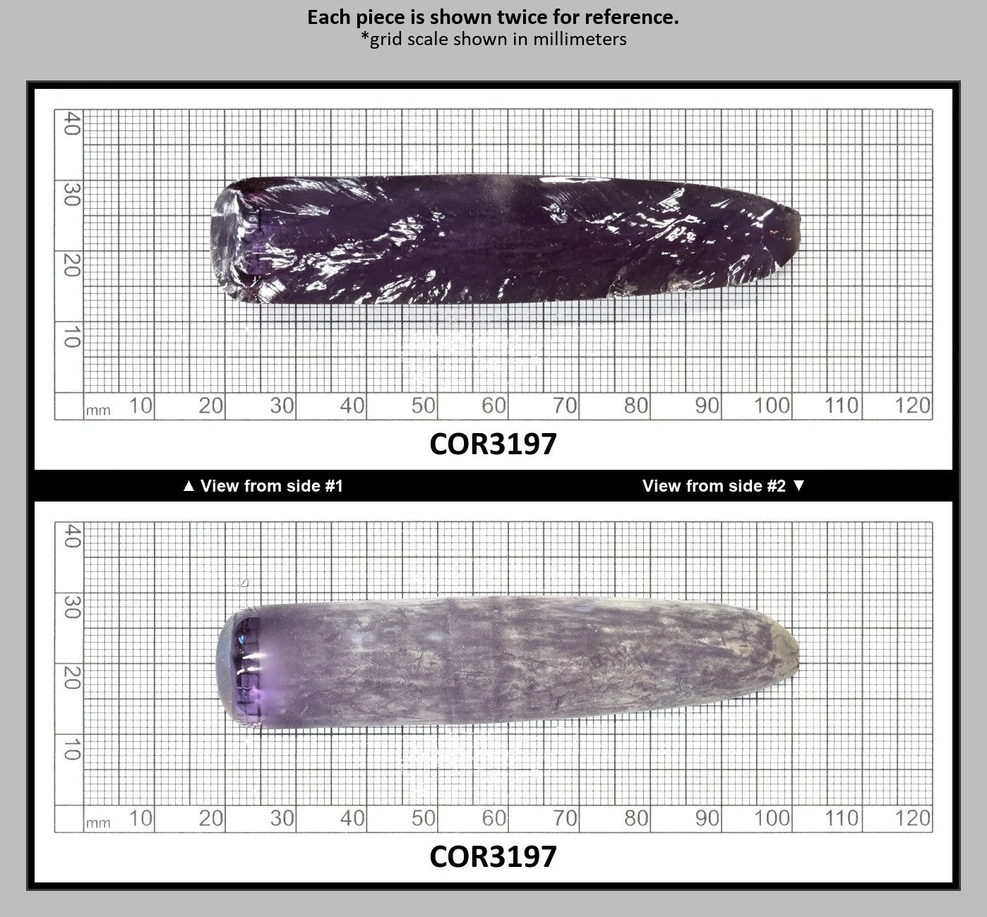 Djeva Alexandrite #47 Colored Lab Created Corundum Sapphire Faceting Rough for Gem Cutting - DISCONTINUED - Various Sizes - Split Boule : COR3197