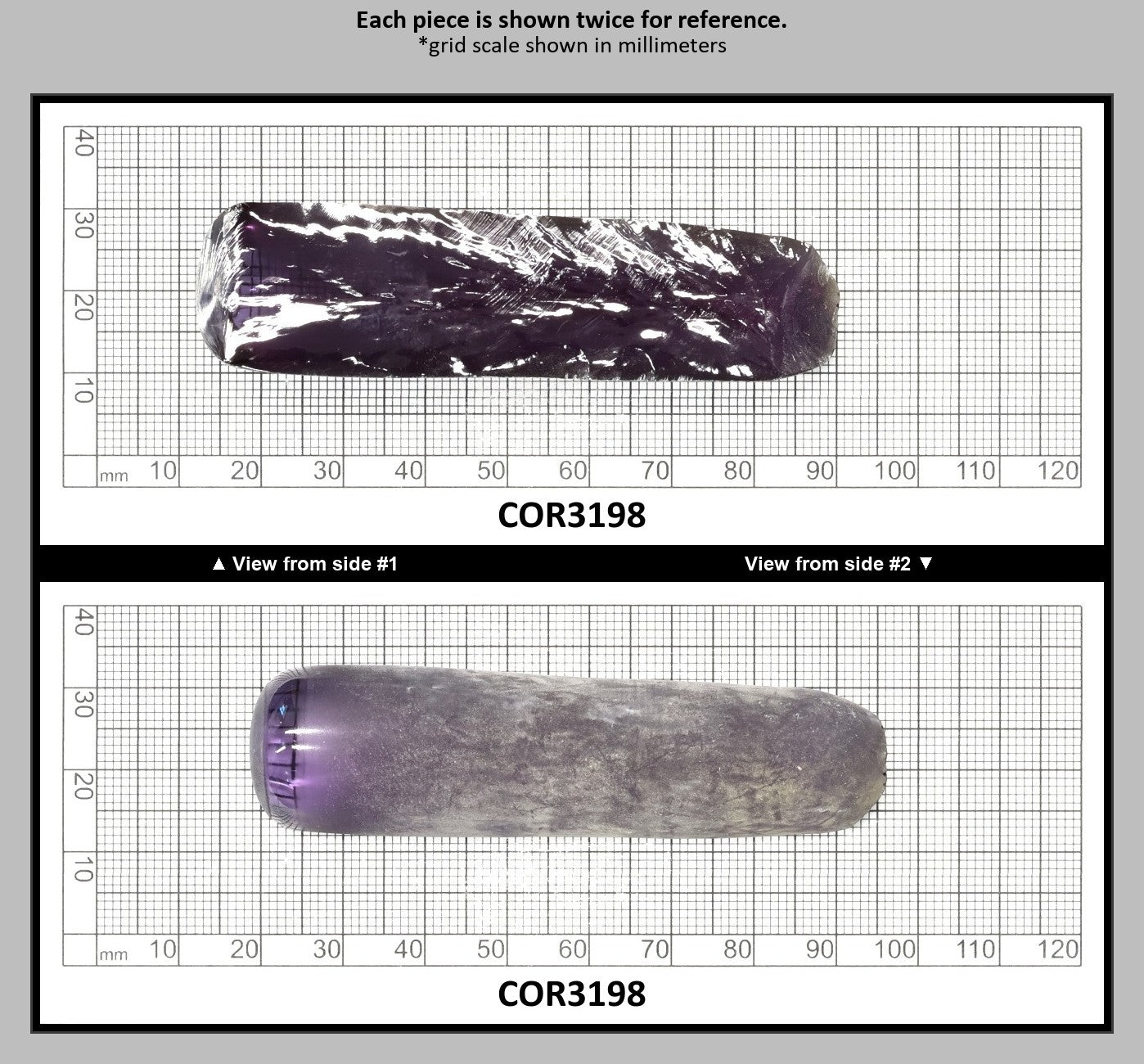Djeva Alexandrite #47 Colored Lab Created Corundum Sapphire Faceting Rough for Gem Cutting - DISCONTINUED - Various Sizes - Split Boule : COR3198