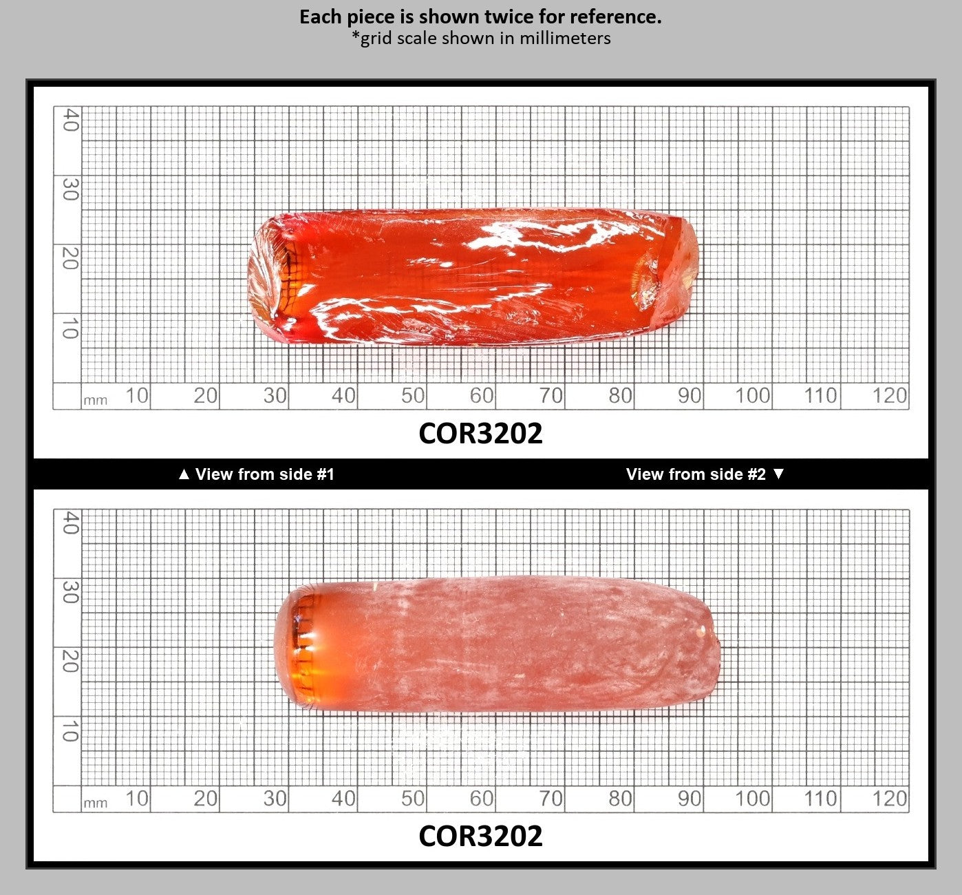 Djeva Yellow Danburite #50SP Lab Created Corundum Sapphire Faceting Rough for Gem Cutting - DISCONTINUED - Various Sizes - Split Boule : COR3202