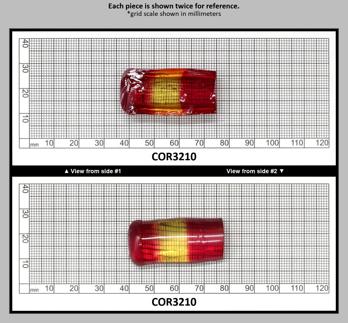 Yellow/Pink Bi-Color Lab Created Corundum Sapphire Faceting Rough for Gem Cutting - Various Sizes - Split Boule : COR3210
