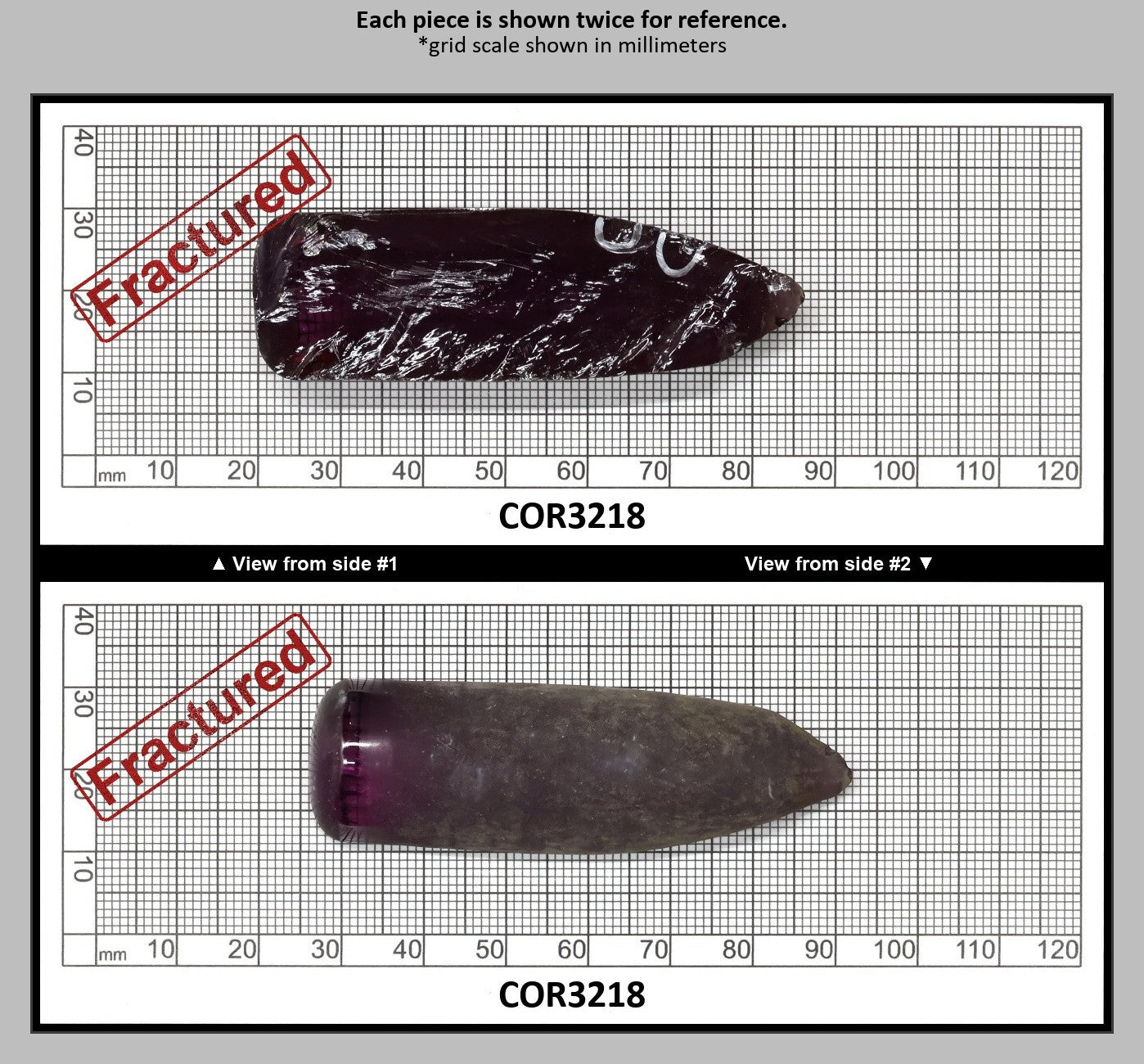Alexandrite #46 Colored Lab Created Corundum Sapphire Faceting Rough for Gem Cutting - Various Sizes - Split Boule : COR3218