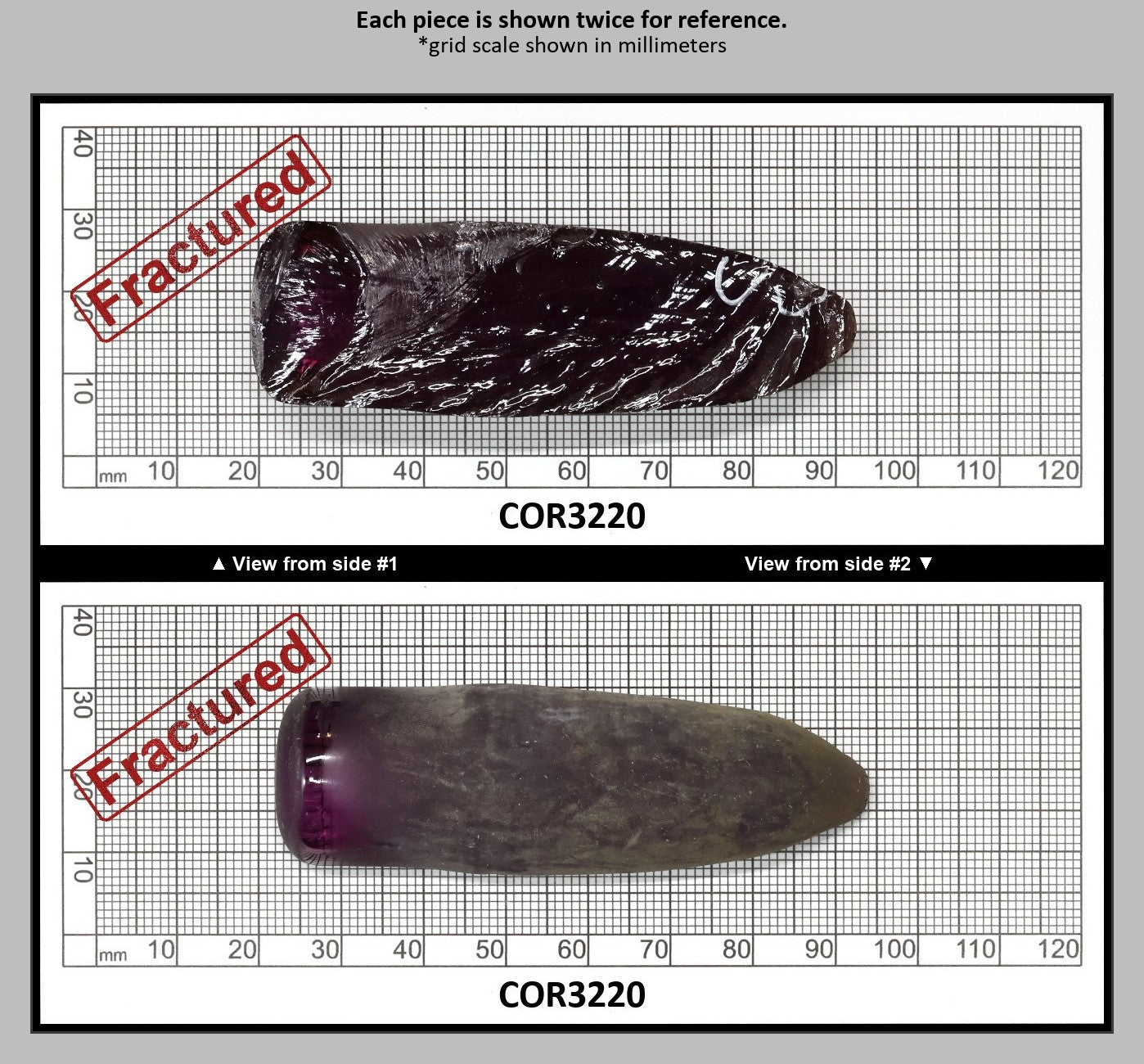 Alexandrite #46 Colored Lab Created Corundum Sapphire Faceting Rough for Gem Cutting - Various Sizes - Split Boule : COR3220