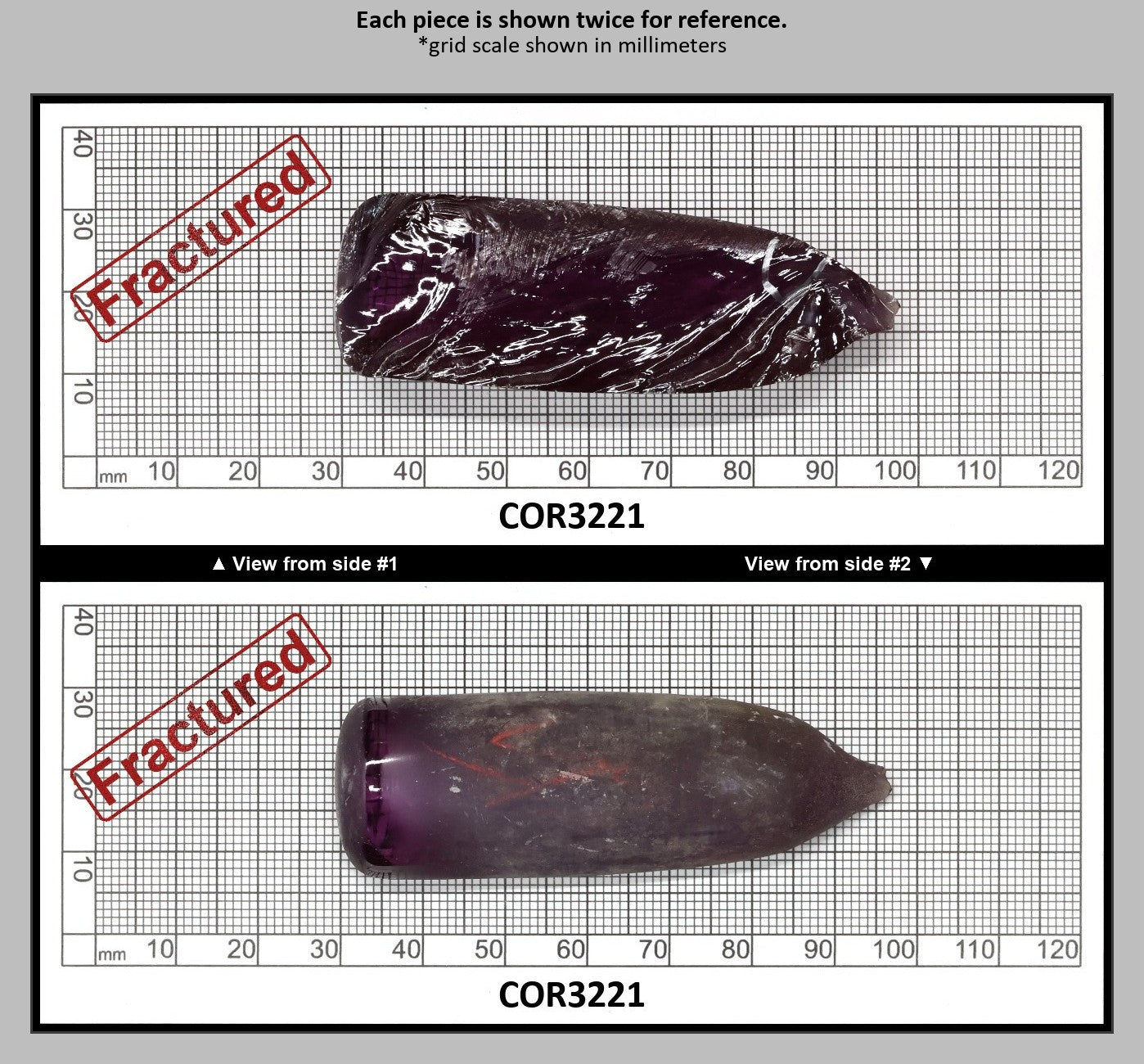 Alexandrite #46 Colored Lab Created Corundum Sapphire Faceting Rough for Gem Cutting - Various Sizes - Split Boule : COR3221
