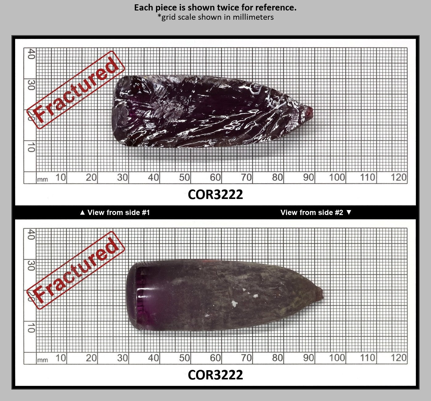 Alexandrite #46 Colored Lab Created Corundum Sapphire Faceting Rough for Gem Cutting - Various Sizes - Split Boule : COR3222