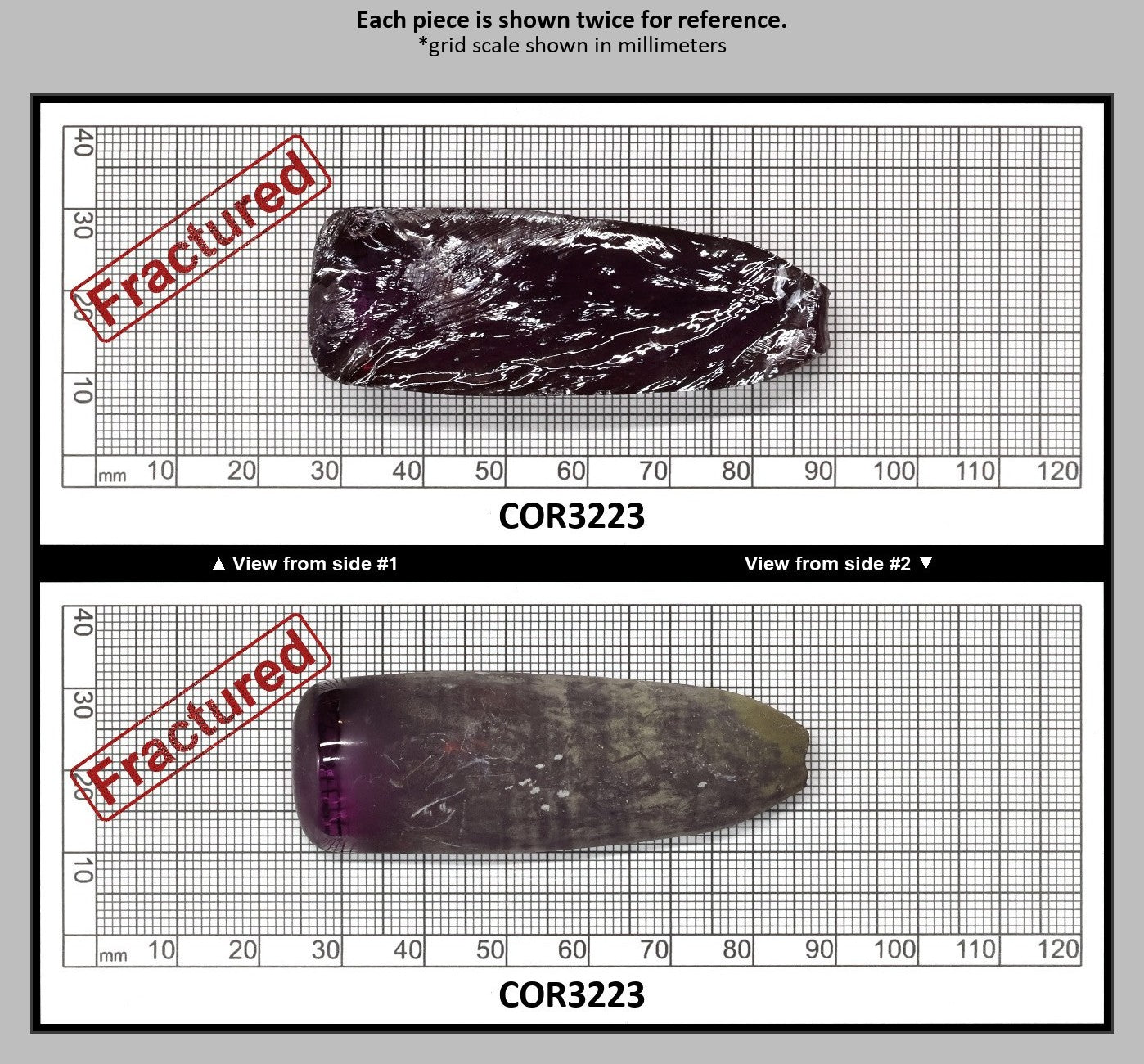 Alexandrite #46 Colored Lab Created Corundum Sapphire Faceting Rough for Gem Cutting - Various Sizes - Split Boule : COR3223